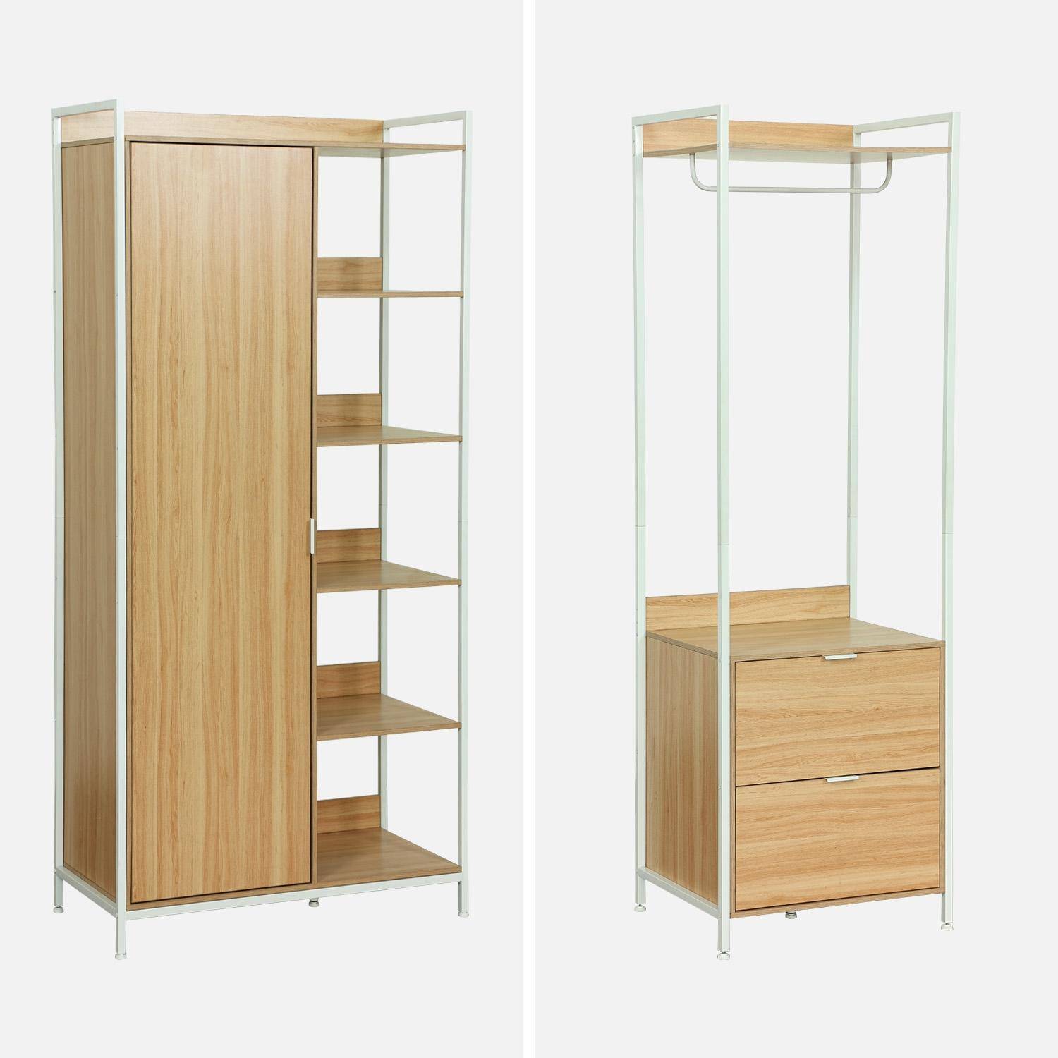 Witte kledingkast met 4 elementen, B 280 x D 48 x H 190 cm,sweeek,Photo4