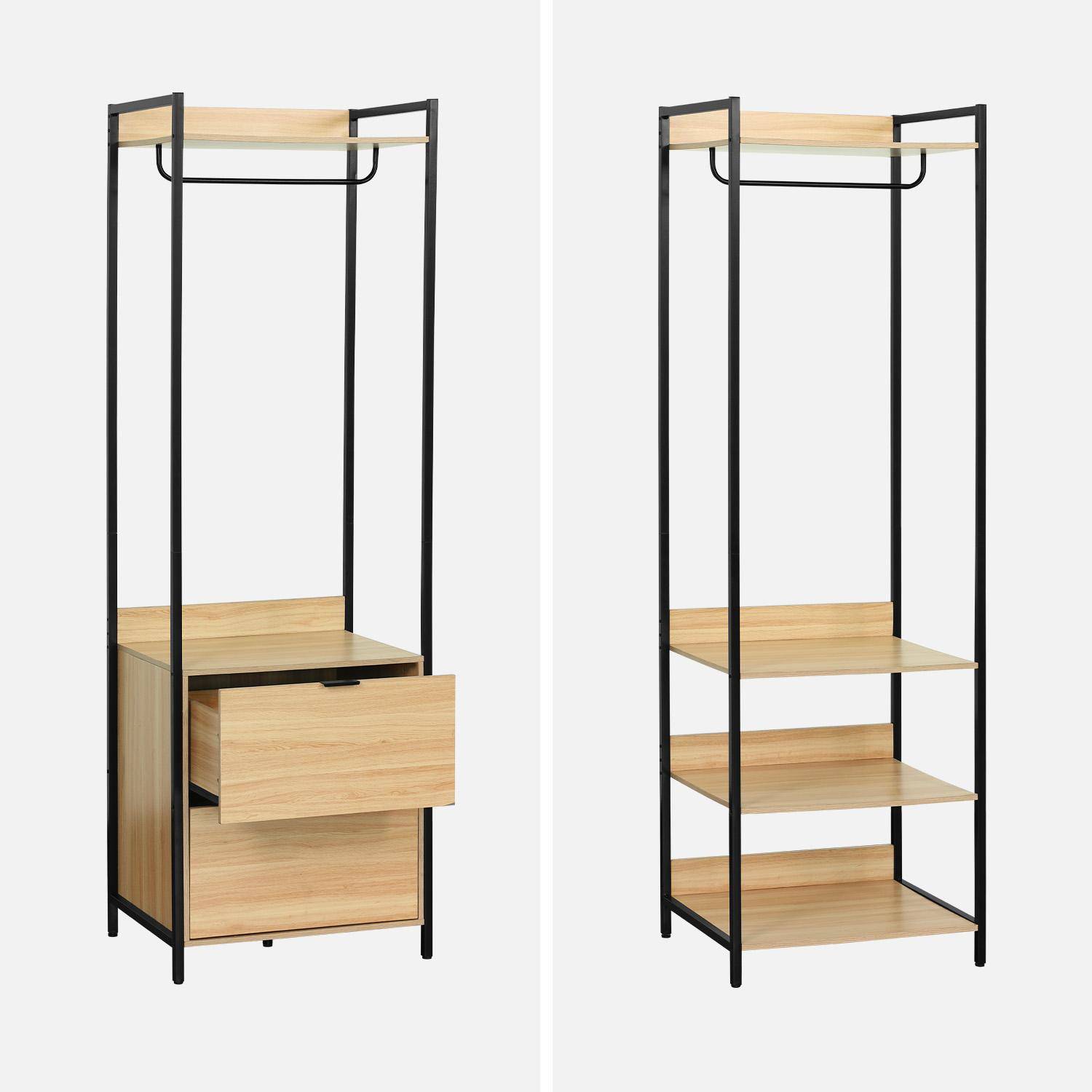 Kit de vestidor modular con 5 elementos, Clever, Negro, 360x48x190 cm Photo6