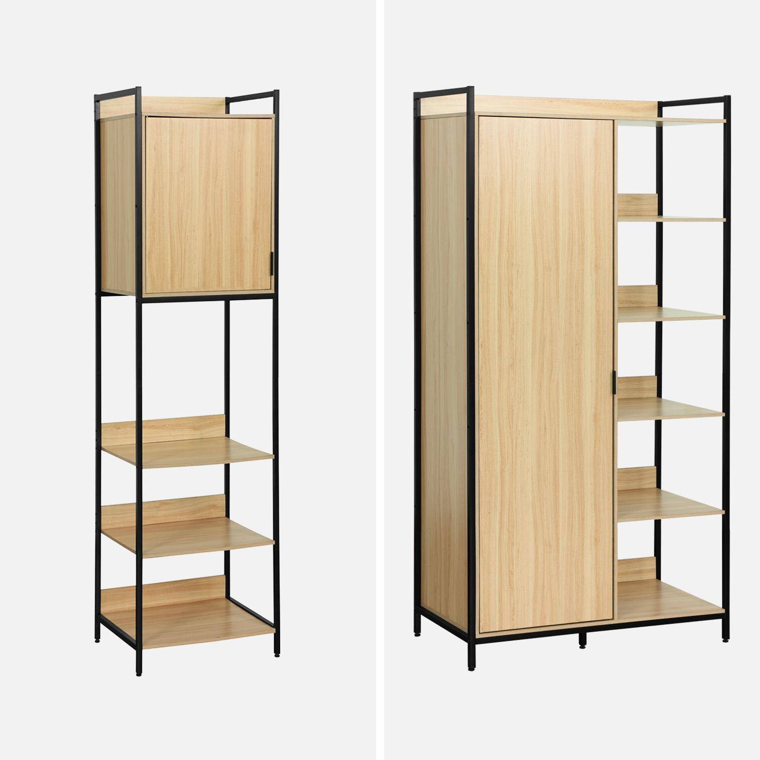 Kit de vestidor modular con 5 elementos, Clever, Negro, 360x48x190 cm Photo7