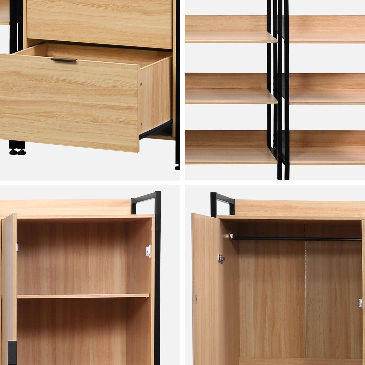 Kit de vestidor modular con 5 elementos, Clever, Negro, 360x48x190 cm Photo8
