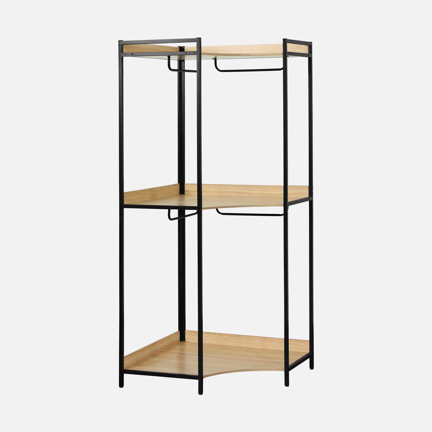 Kit de vestidor modular con 5 elementos, Clever, Negro, 360x48x190 cm Photo5