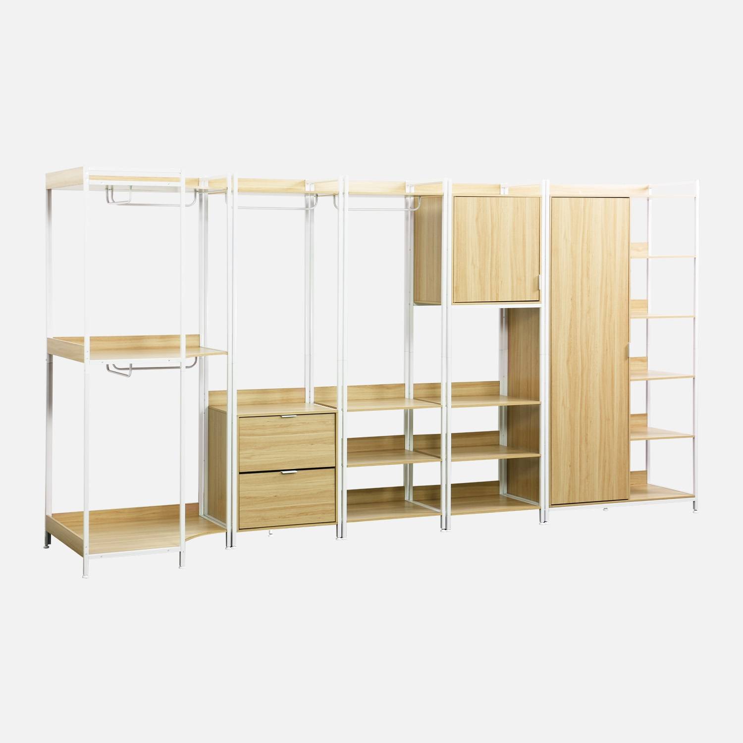 Kit de vestidor modular con 5 elementos, Blanco