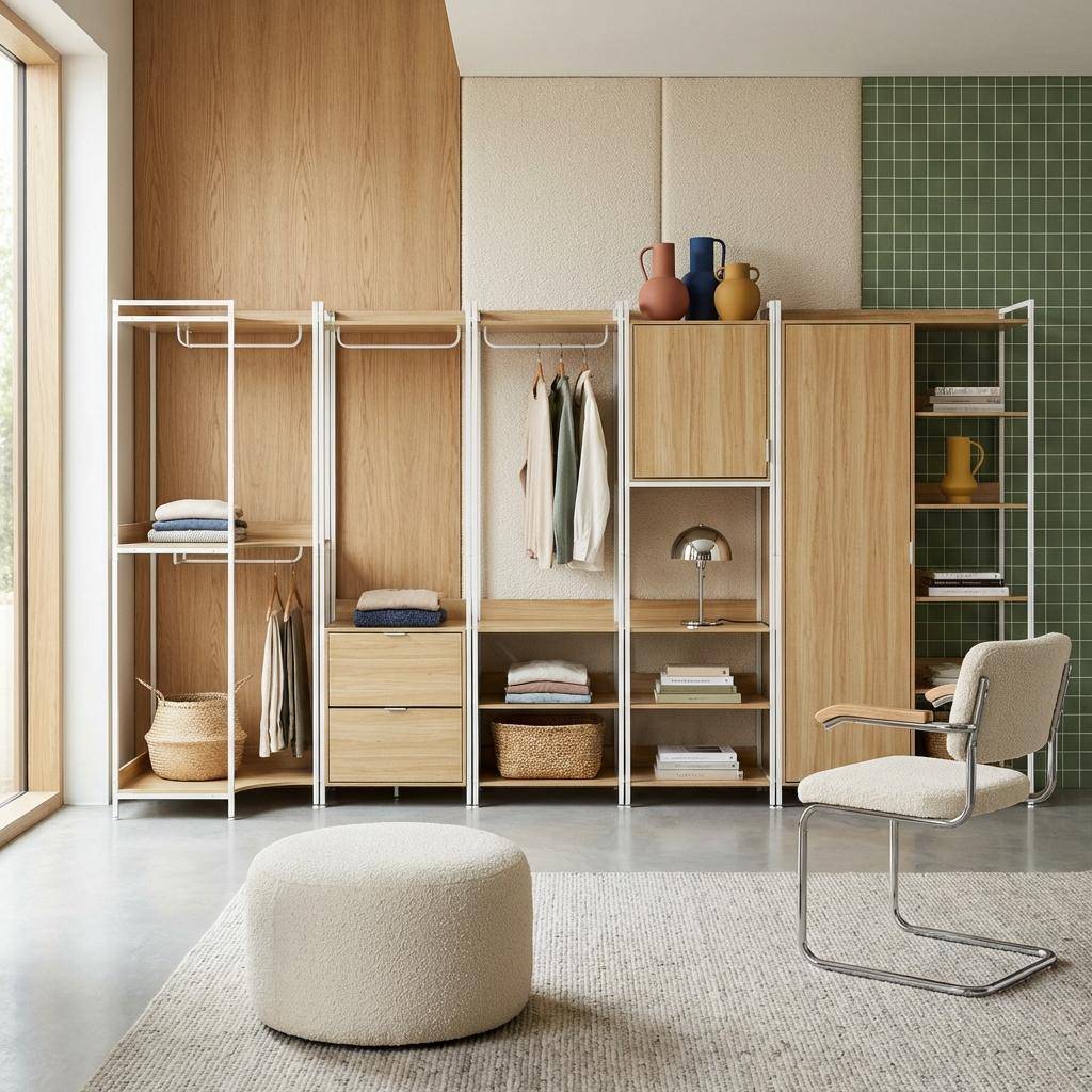 Kit armadio modulare con 5 elementi, Clever, Bianco, 360x48x190 cm,sweeek,Photo1