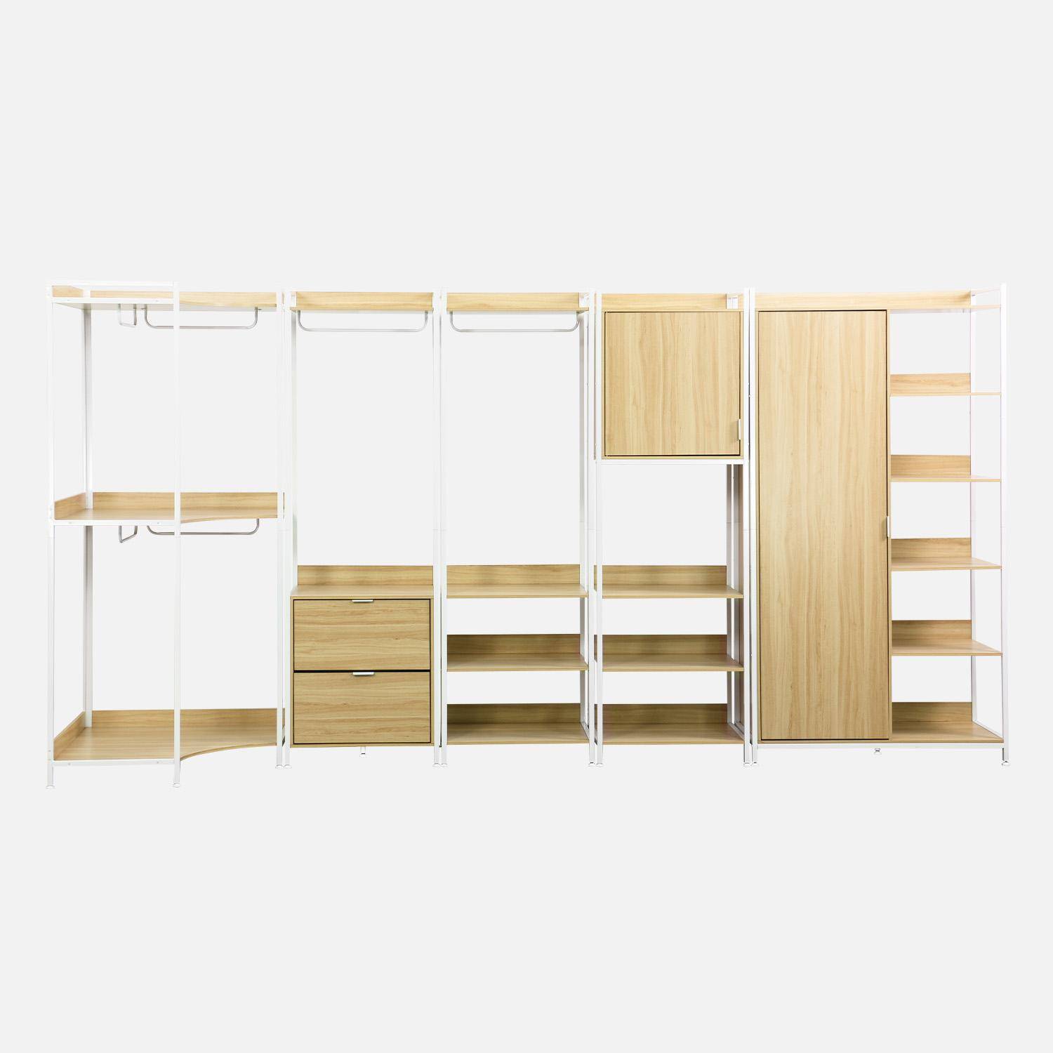 Kit armadio modulare con 5 elementi, Clever, Bianco, 360x48x190 cm,sweeek,Photo5