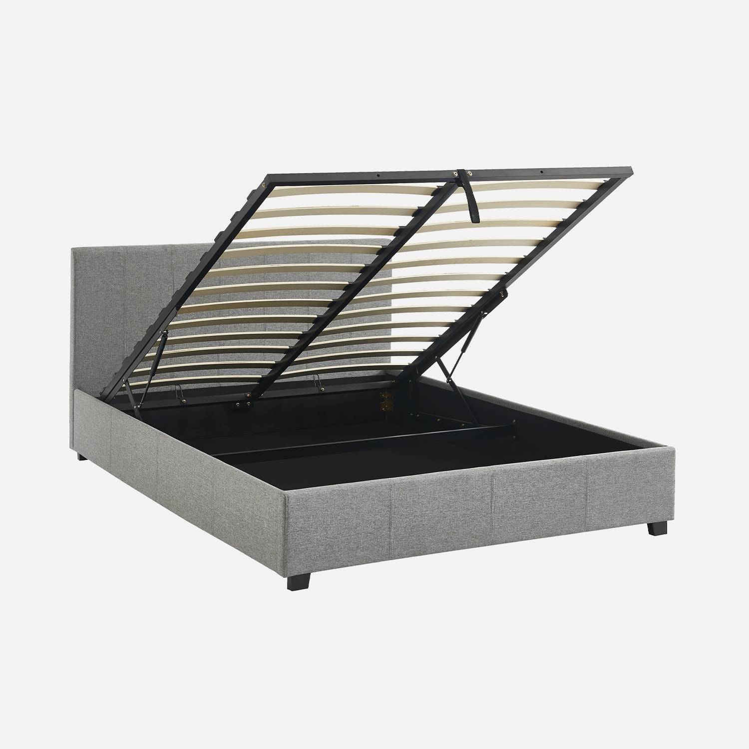 Bed met lattenbodem en hoofdeinde, lichtgrijs | sweeek