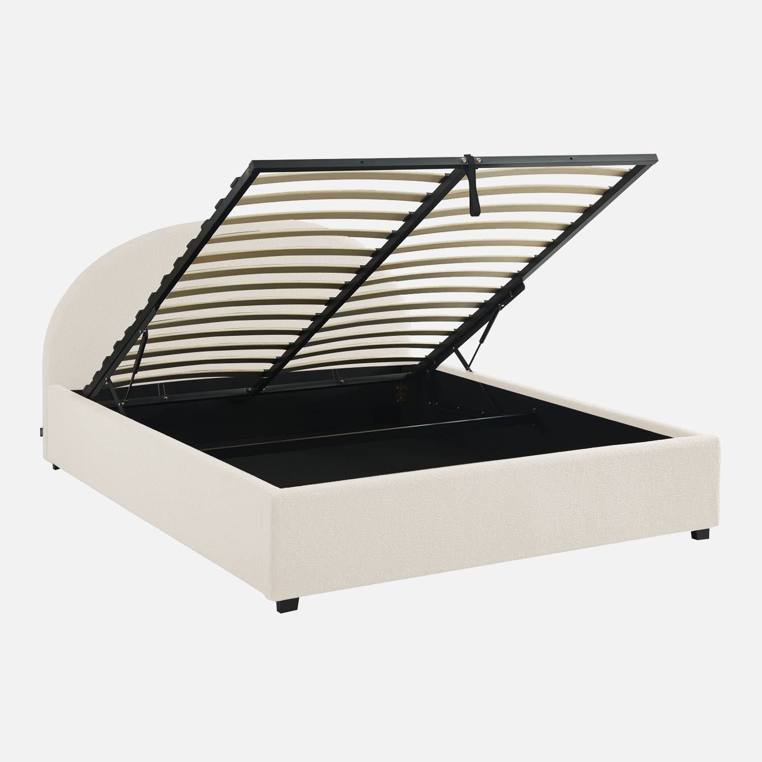 Bed met lattenbodem en hoofdeinde, wit | sweeek