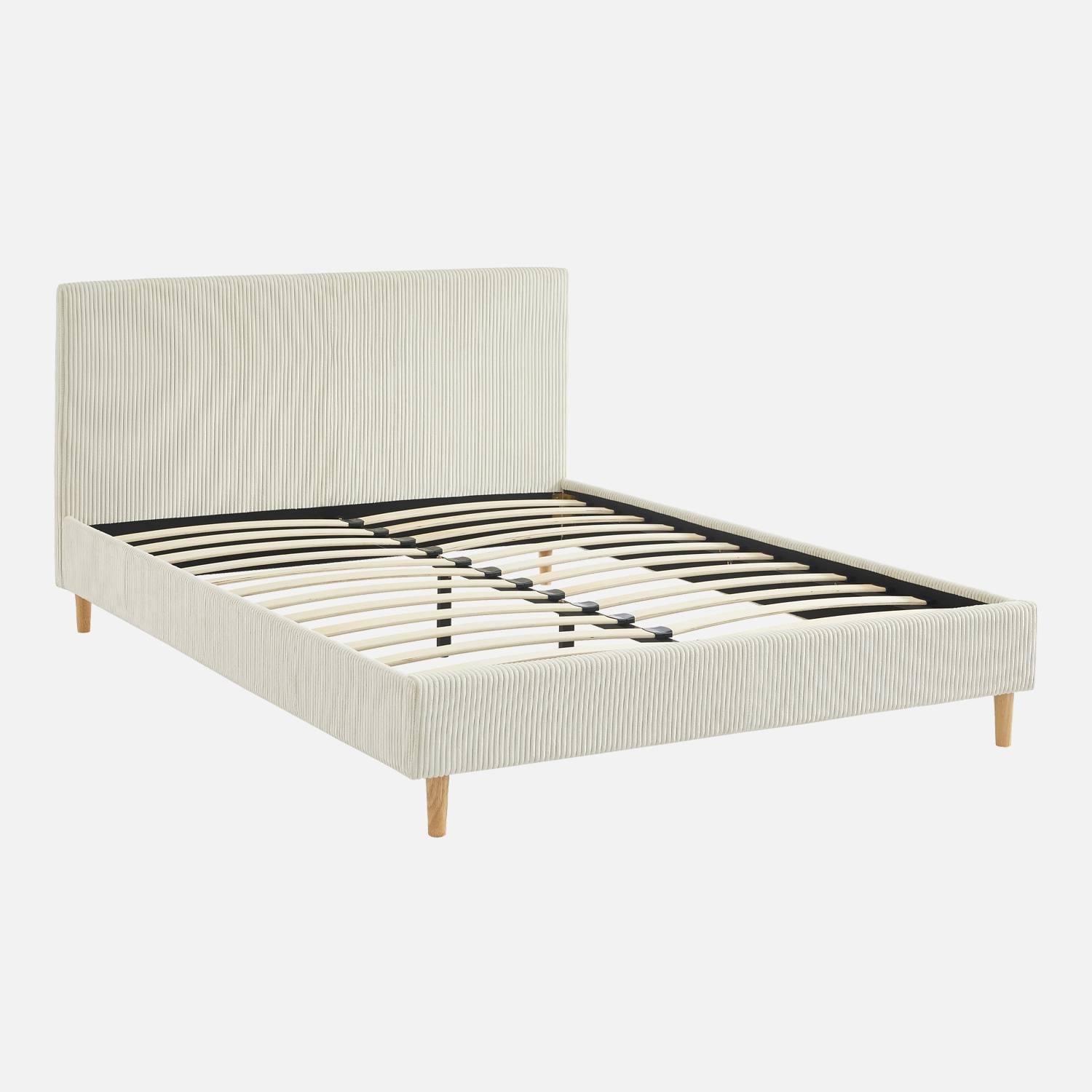 Bed met lattenbodem en hoofdeinde, wit | sweeek