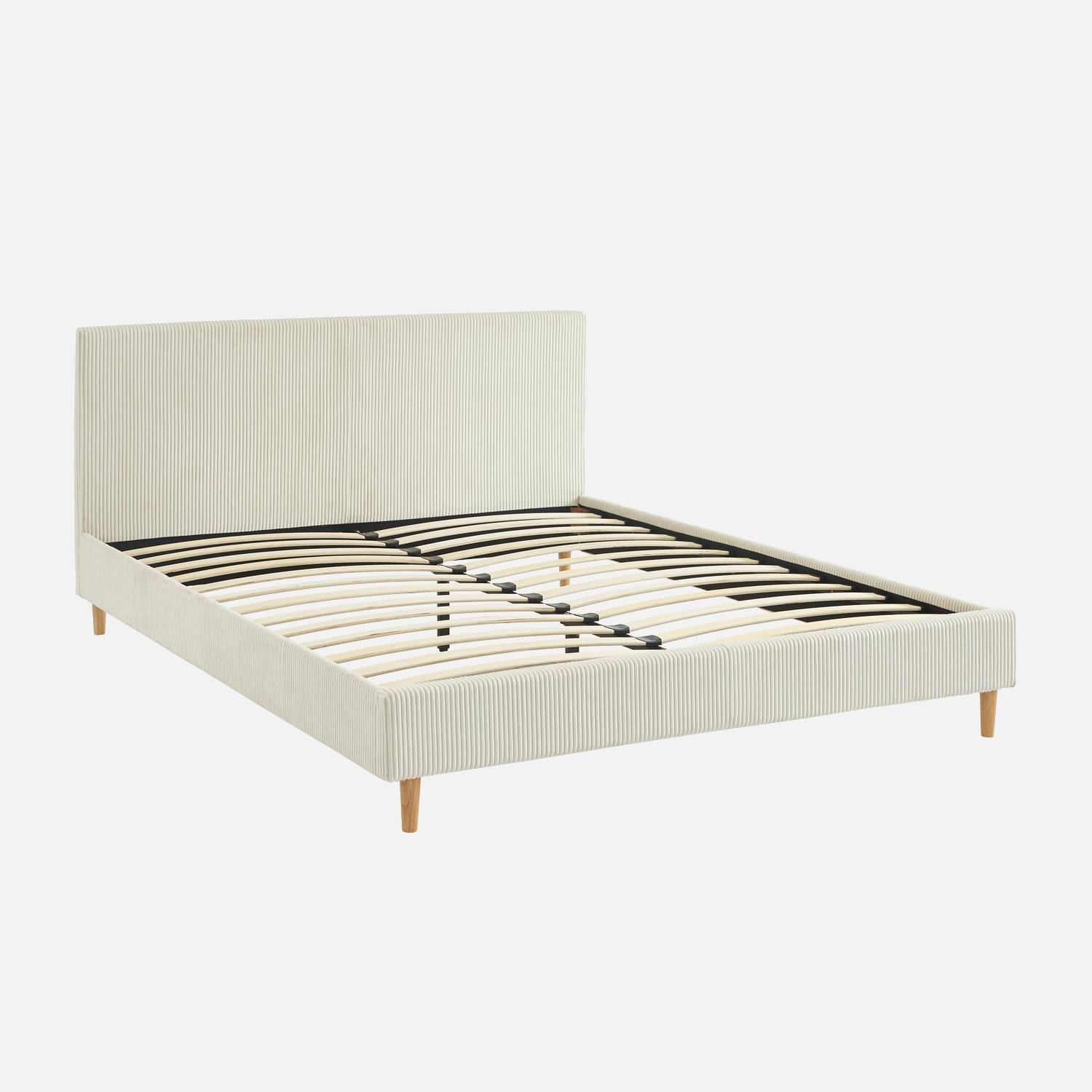 Bed met lattenbodem en hoofdeinde, wit | sweeek