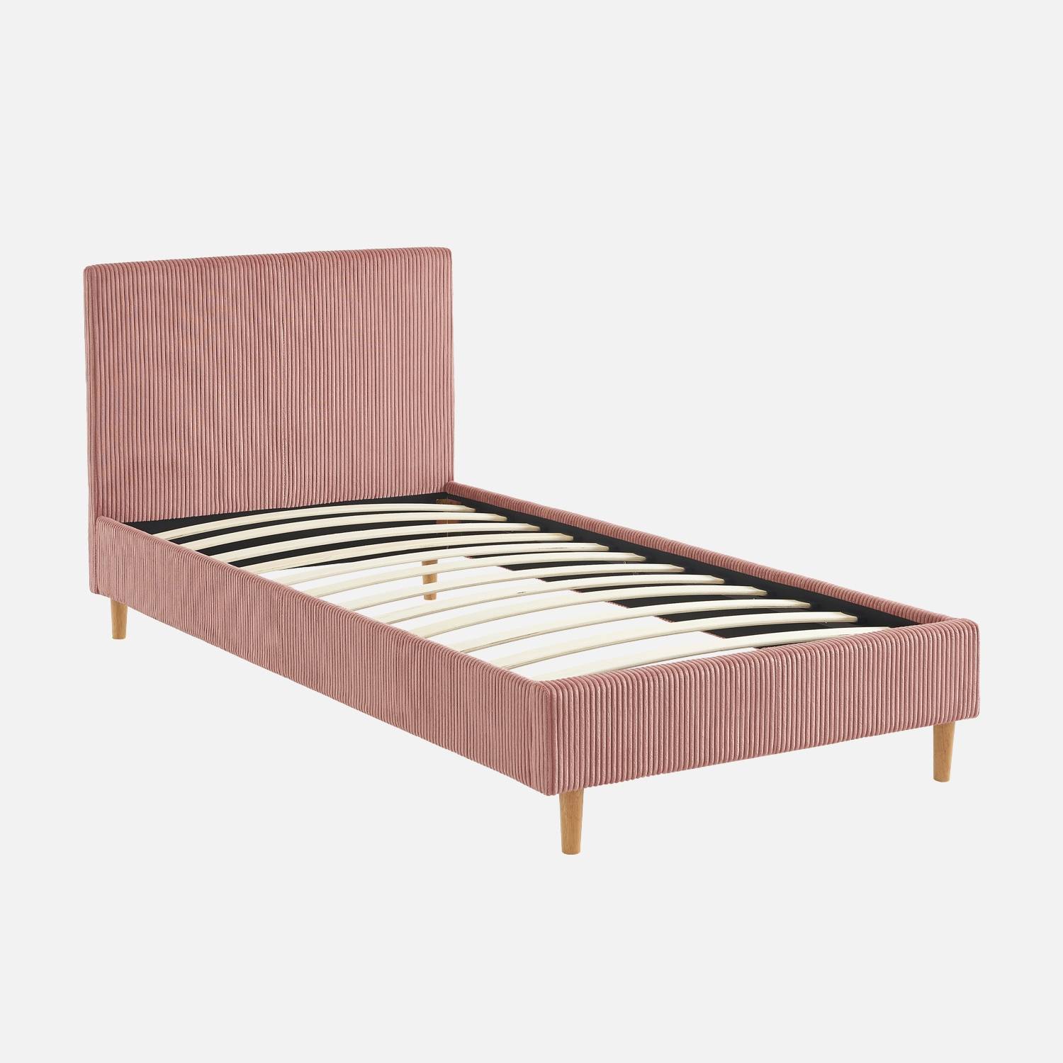 Bed met lattenbodem en hoofdeinde, roze | sweeek