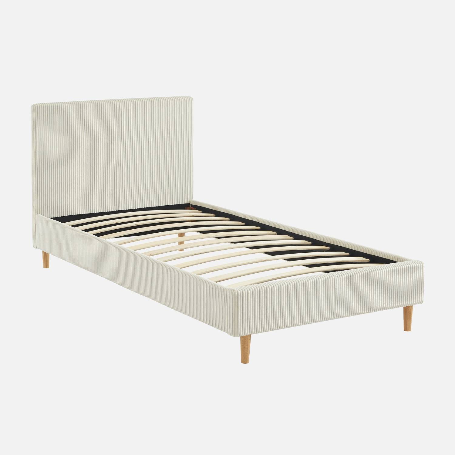 Bed met lattenbodem en hoofdeinde, wit | sweeek