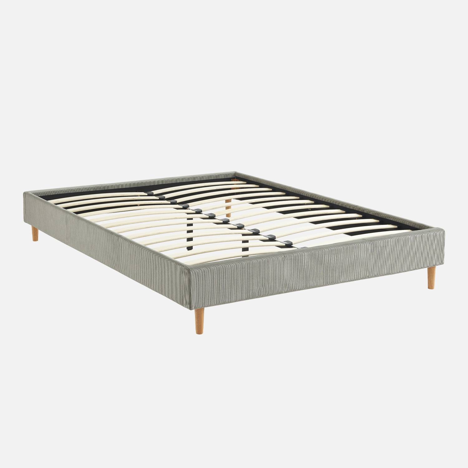 Bed met lattenbodem, grijs, corduroy| sweeek