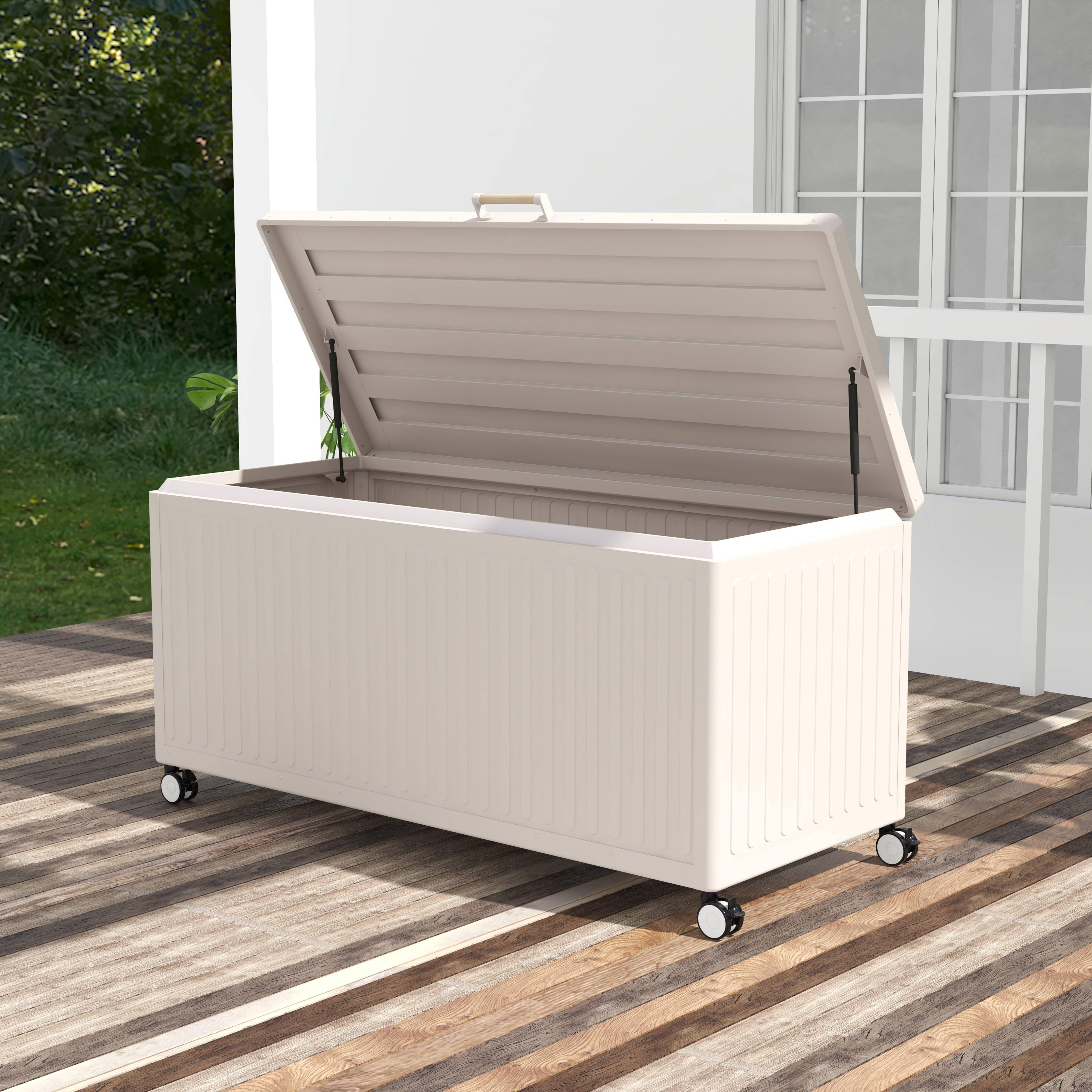 Caja de jardín de aluminio, 775L, Boston, Gris pardo, 164.8x72.4x70 cm,sweeek,Photo2