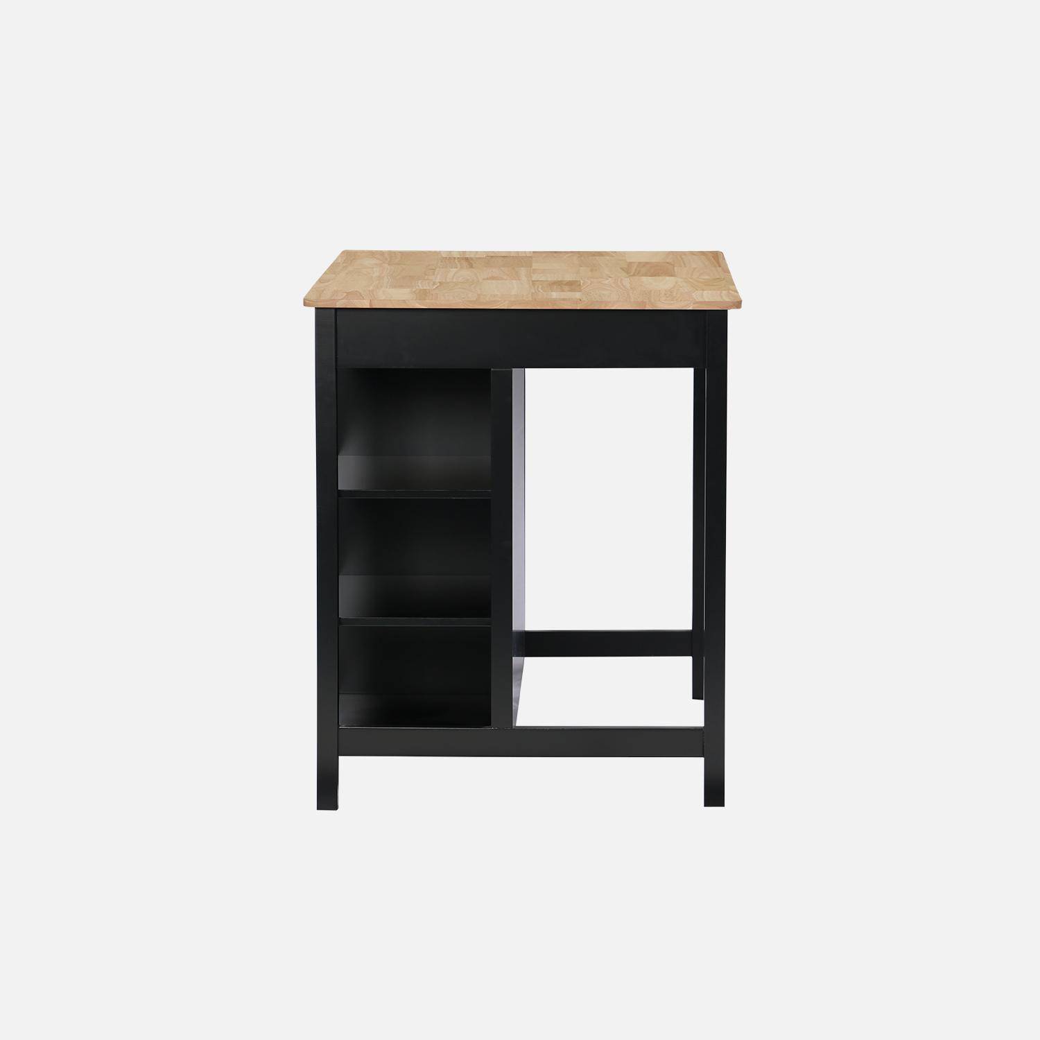 Isla de cocina con 5 estantes, 1 puerta, y 1 cajón, Molene, Negro, 120x75x90 cm,sweeek,Photo5