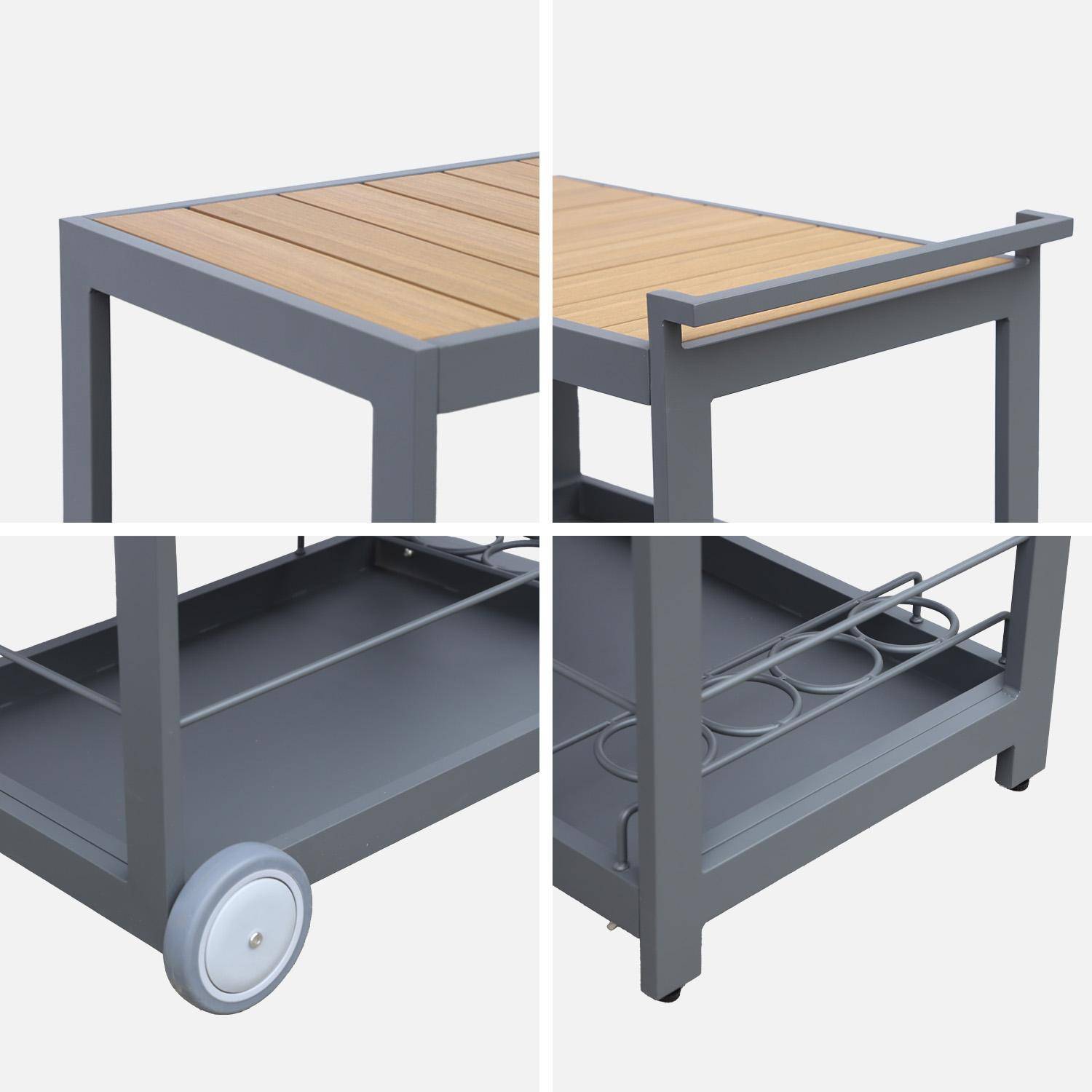 Carrello da cucina in alluminio con ruote e maniglia, 84cm, Albi, Antracite, 84x56x96 cm Photo5