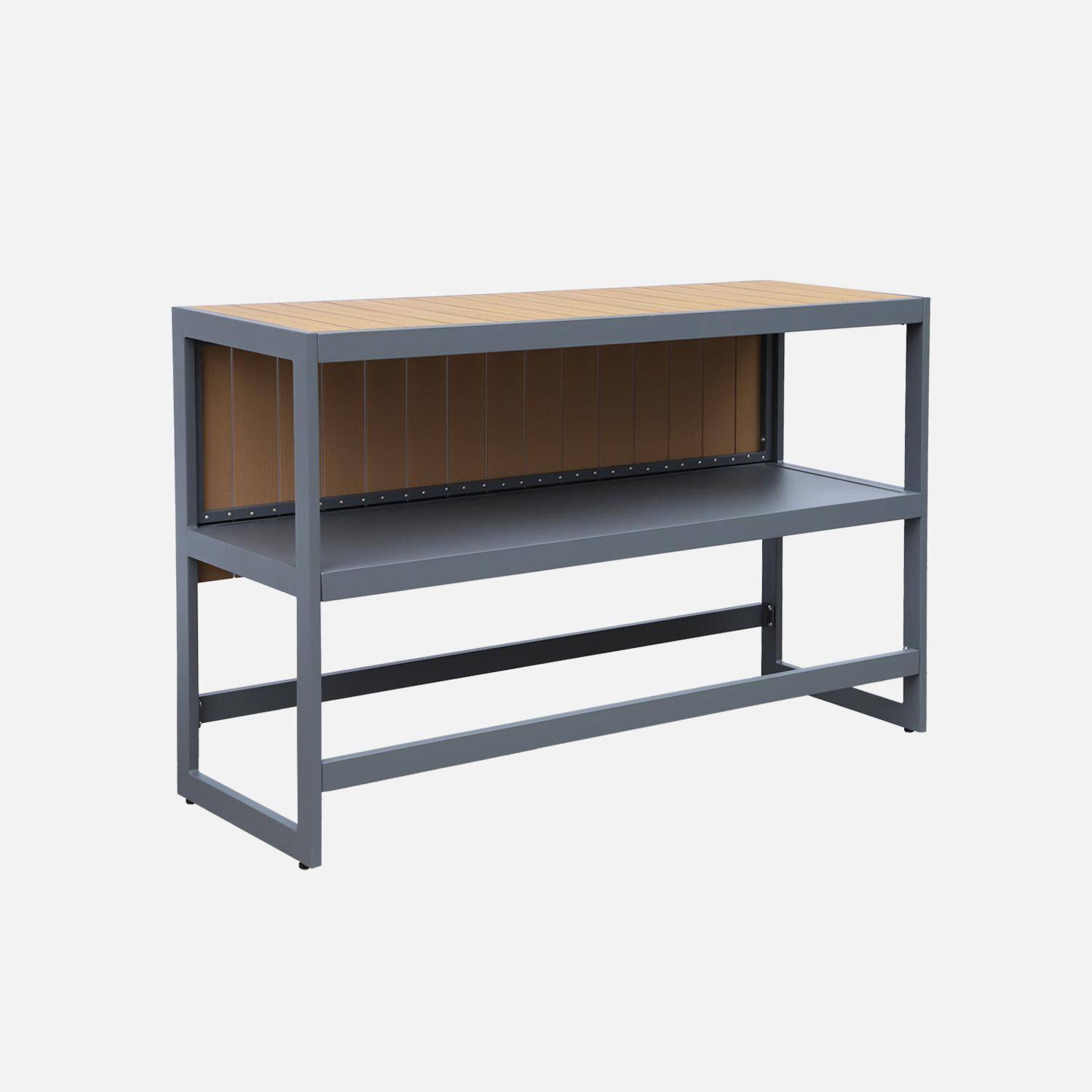 Außentisch aus Aluminium und Polywood ALBI, anthrazit, L 151 x B 50 x H 91 cm Photo5