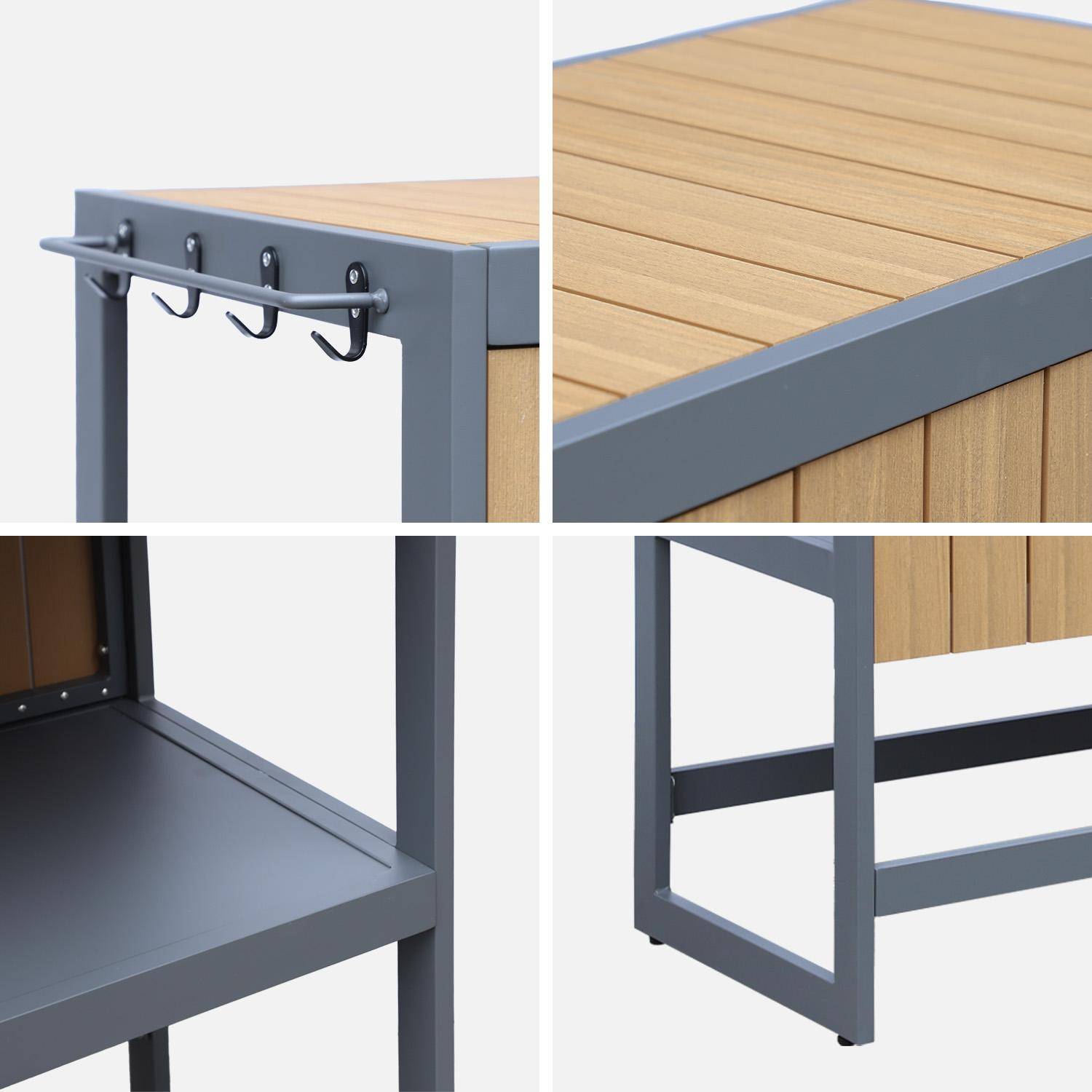 Außentisch aus Aluminium und Polywood ALBI, anthrazit, L 151 x B 50 x H 91 cm Photo7