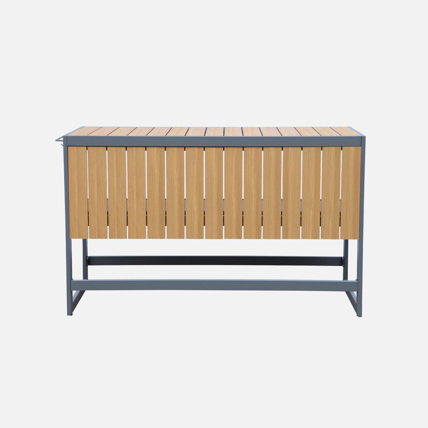 Außentisch aus Aluminium und Polywood ALBI, anthrazit, L 151 x B 50 x H 91 cm Photo4