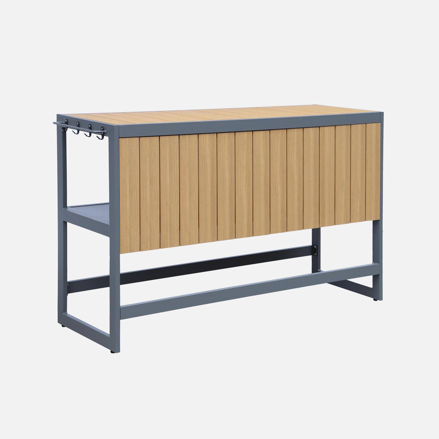 Außentisch aus Aluminium und Polywood ALBI, anthrazit, L 151 x B 50 x H 91 cm Photo3