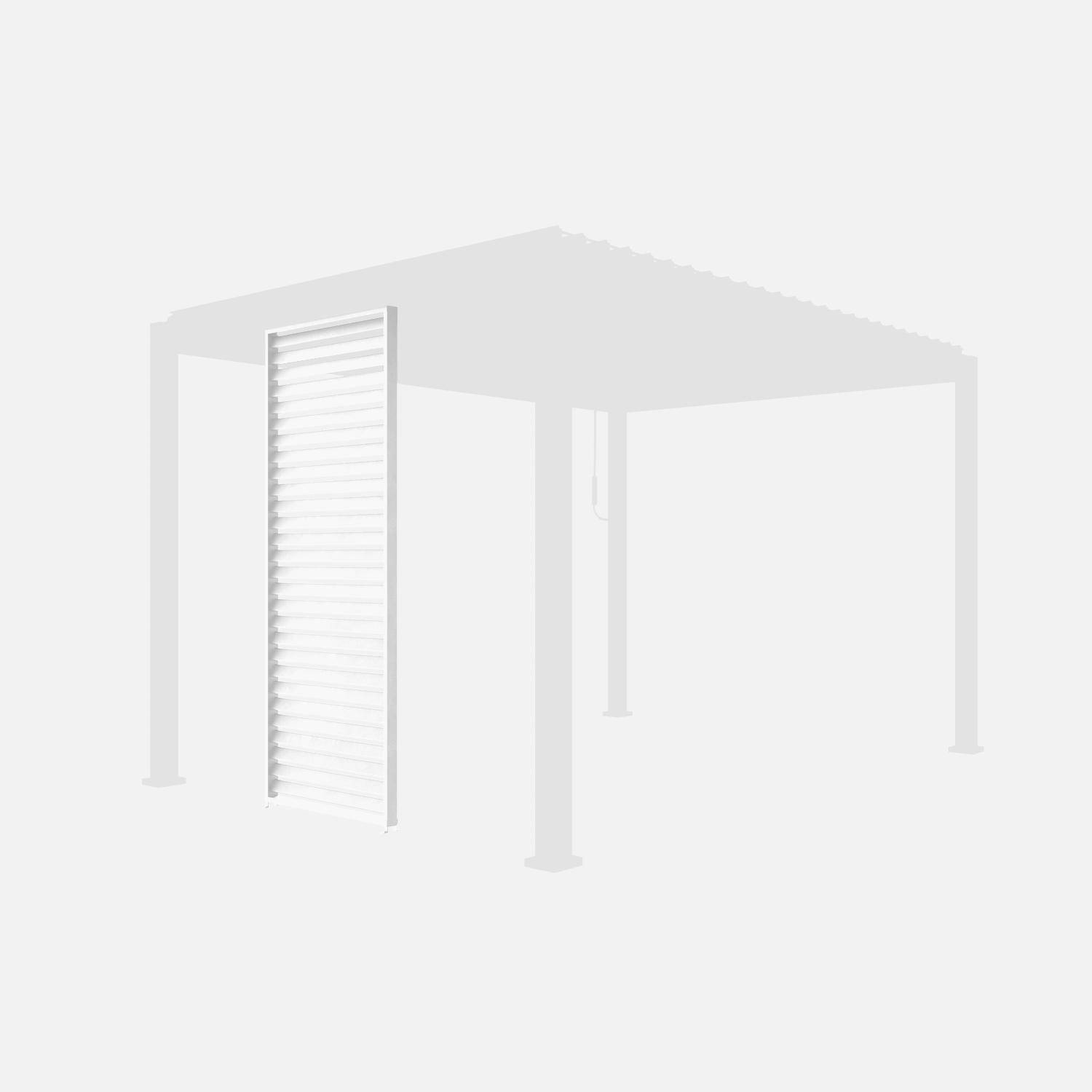 Persienne 100cm pour pergola bioclimatique Triomphe, côté 3m, panneau brise vue, aluminium, blanc Photo4
