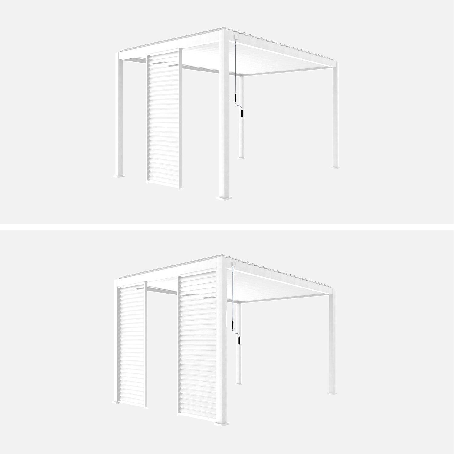 Persienne 100cm pour pergola bioclimatique Triomphe, côté 3m, panneau brise vue, aluminium, blanc,sweeek,Photo5