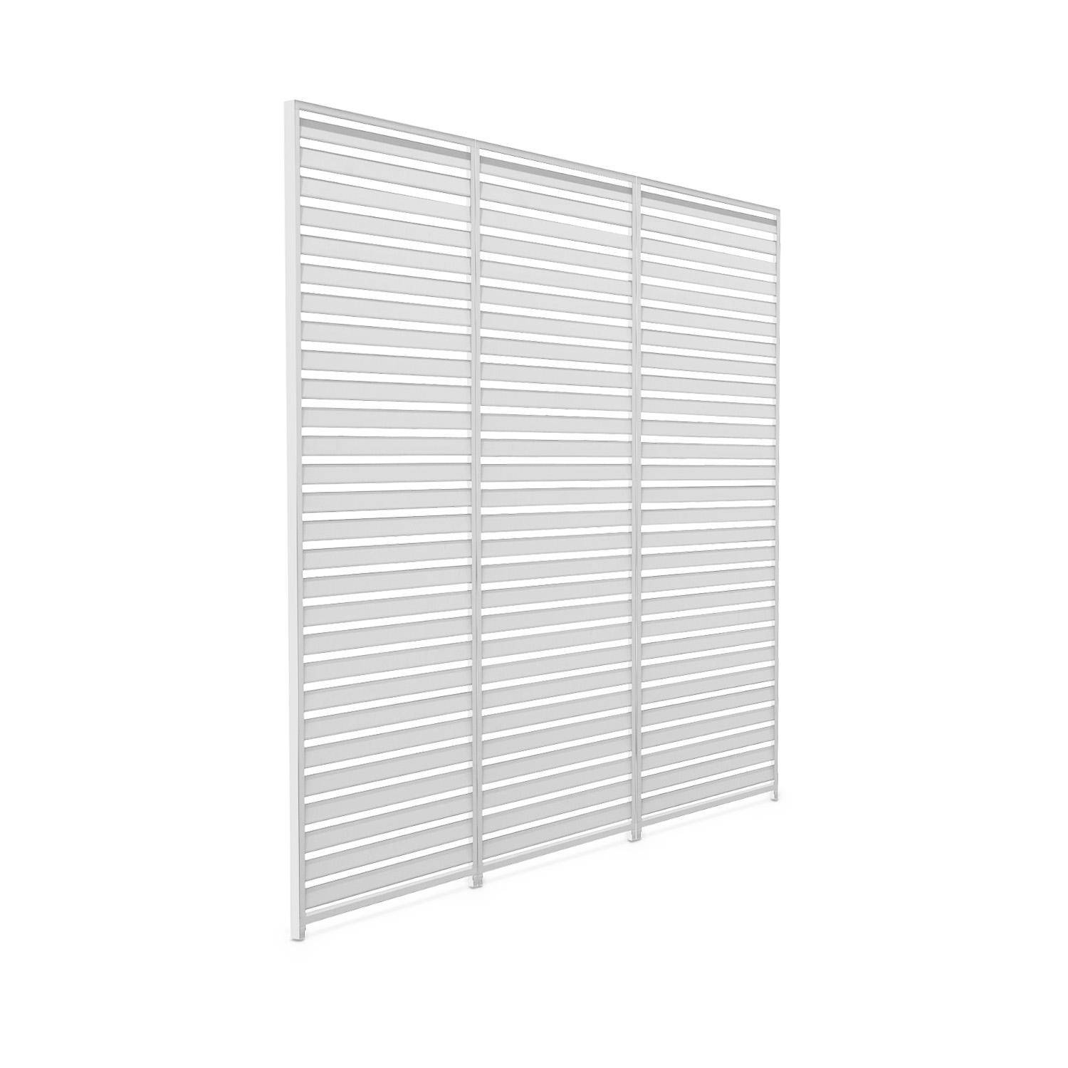 Persienne 130cm pour pergola bioclimatique Triomphe, côté 4m, panneau brise vue, aluminium, blanc,sweeek,Photo7