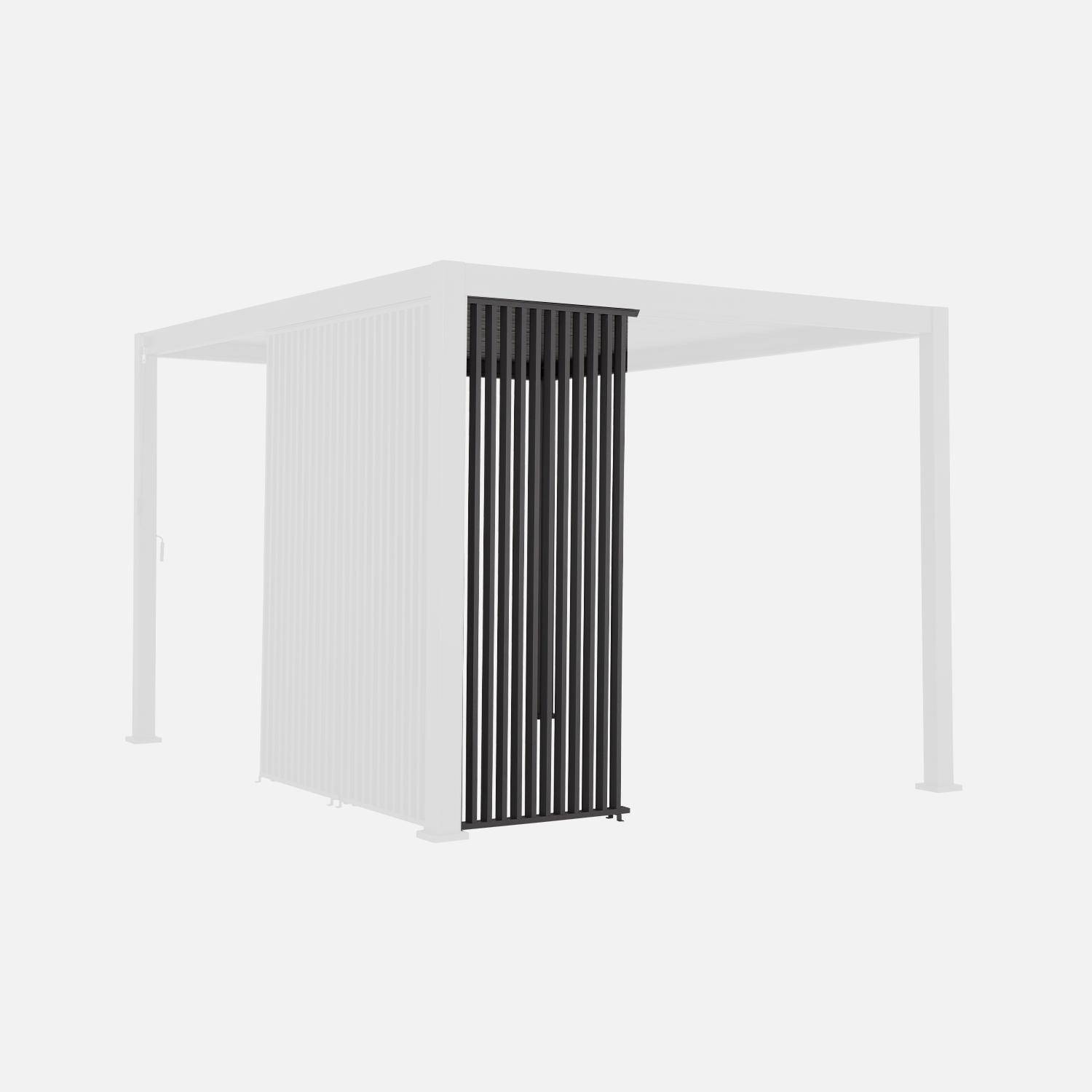 Triomphe persienne verticale pour pergola 3m, aluminium, panneau brise vue, anthracite Photo2