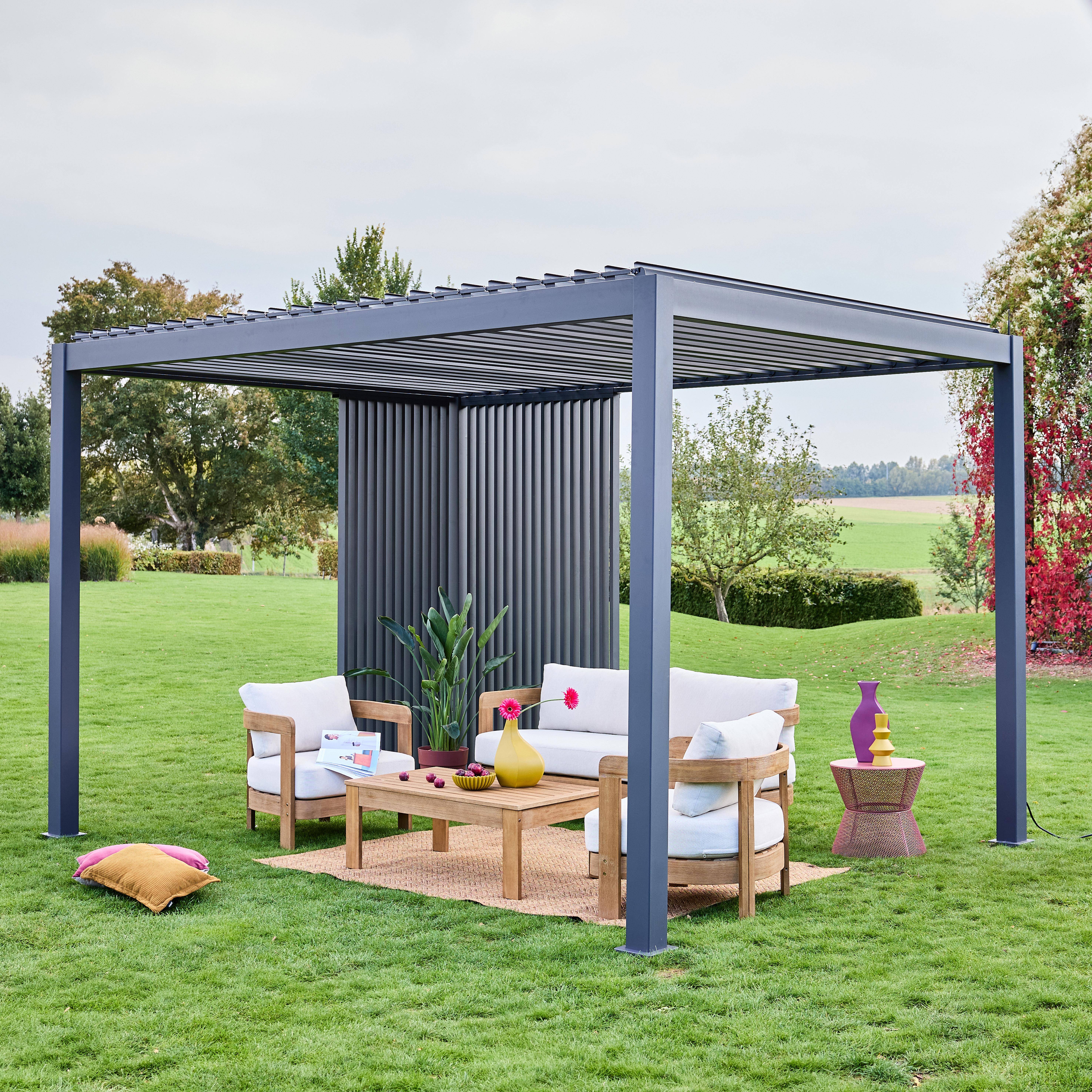 Persiana vertical  para pérgola bioclimática,4m Triomphe de 3x4m Antracita - 123.5x123.5x236 cm,sweeek,Photo5