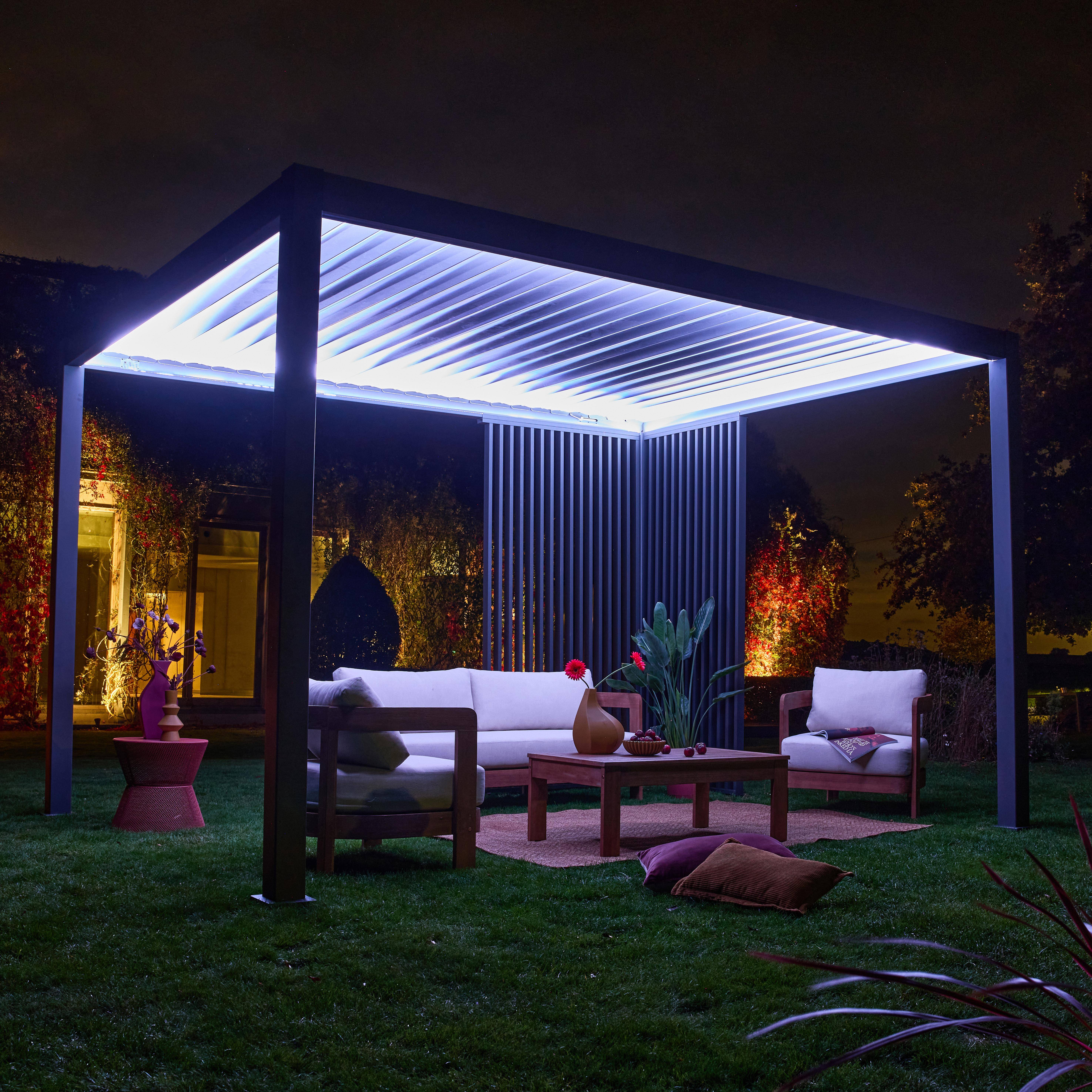 Persiana vertical  para pérgola bioclimática,4m Triomphe de 3x4m Antracita - 123.5x123.5x236 cm Photo4