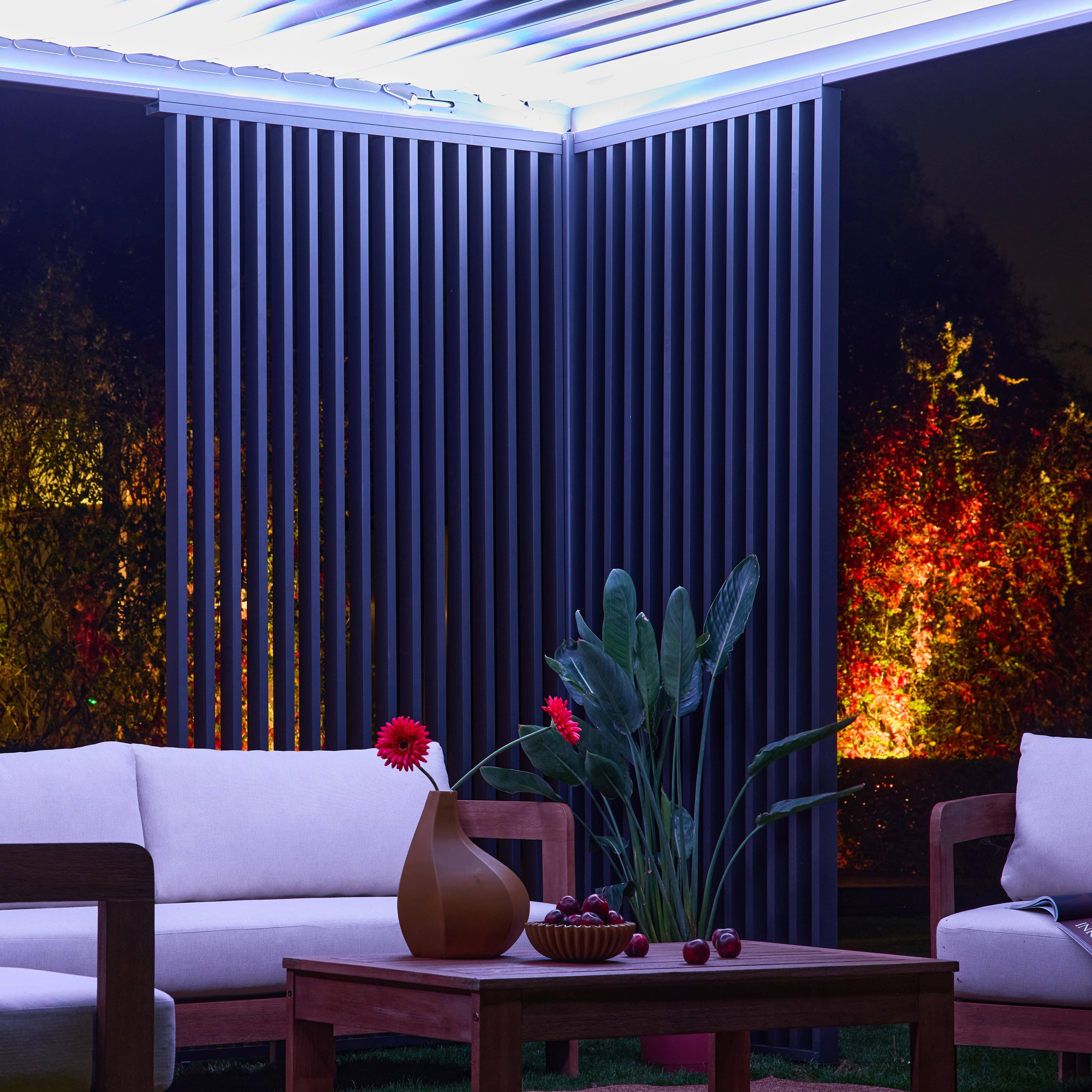 Persiana vertical  para pérgola bioclimática,4m Triomphe de 3x4m Antracita - 123.5x123.5x236 cm Photo3