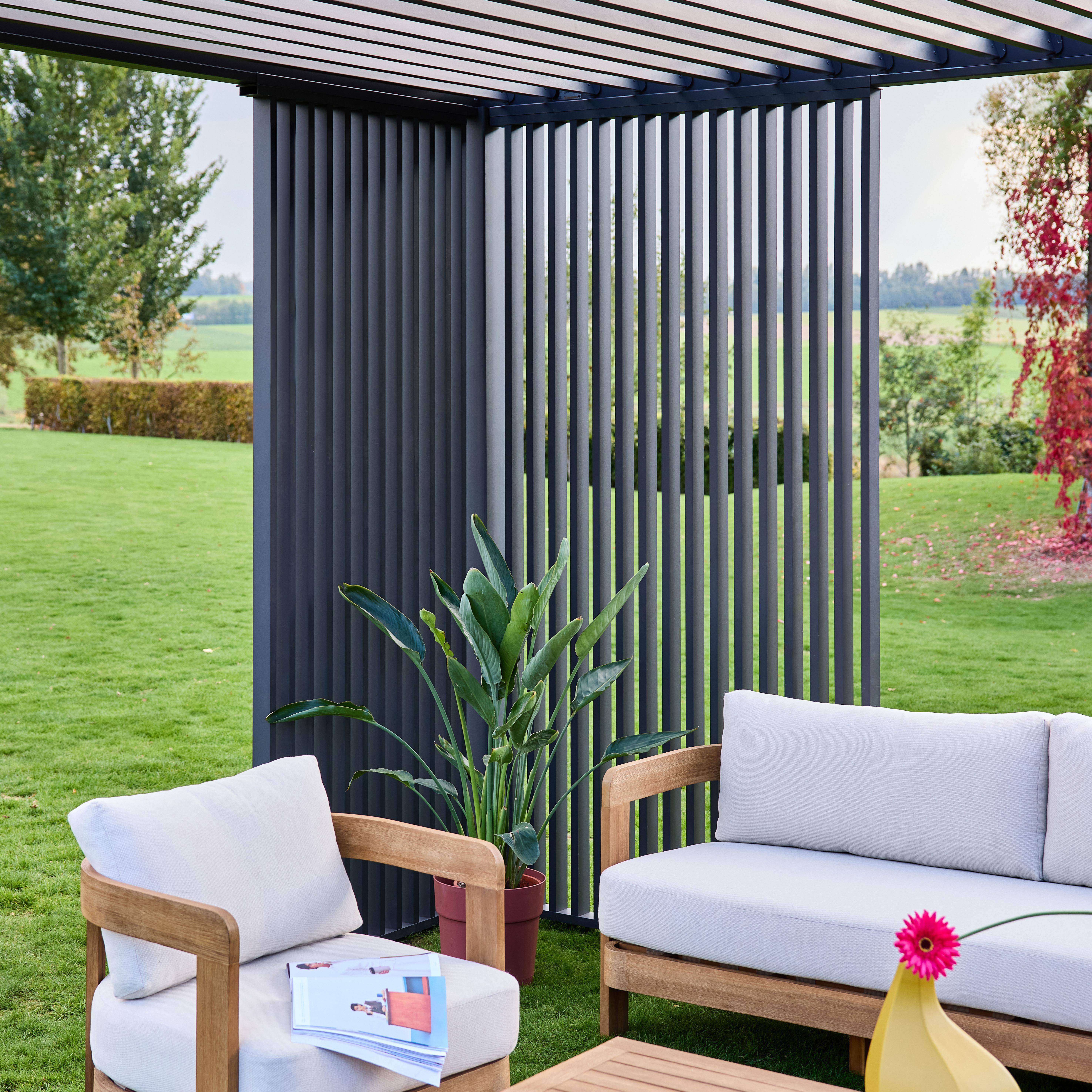 Persiana vertical  para pérgola bioclimática,4m Triomphe de 3x4m Antracita - 123.5x123.5x236 cm,sweeek,Photo6