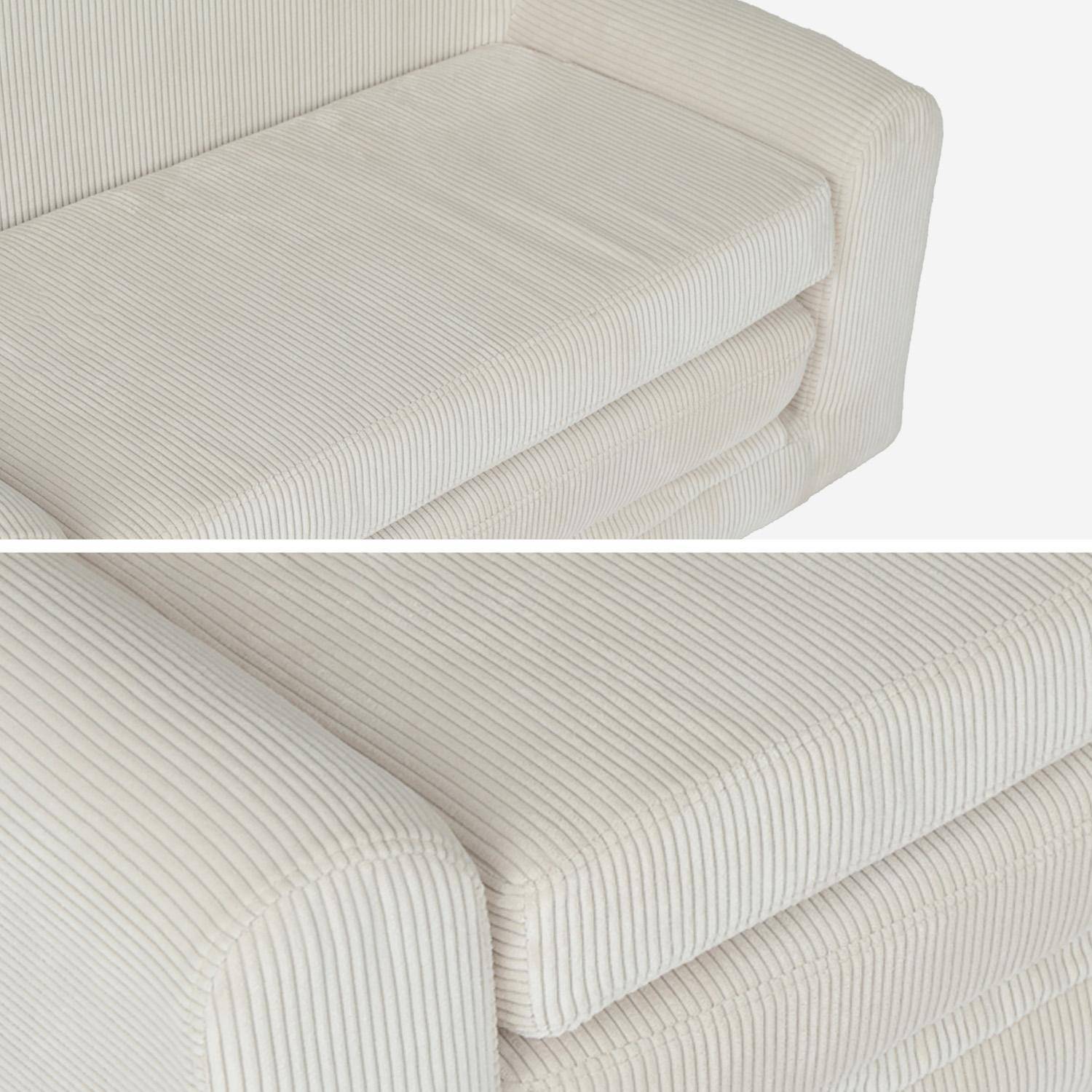 Ausziehbares Kinderschlafsofa mit Cordbezug, cremefarben, L 90 x T 43 x H 51,5 cm. Photo8