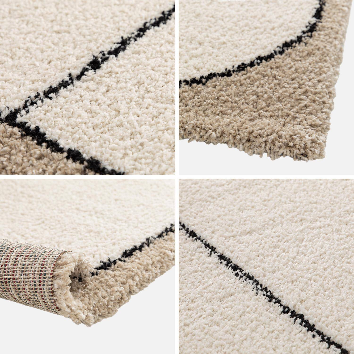 Shaggy interior rug with black pattern, Bridget, 170x120x3 cm Photo3