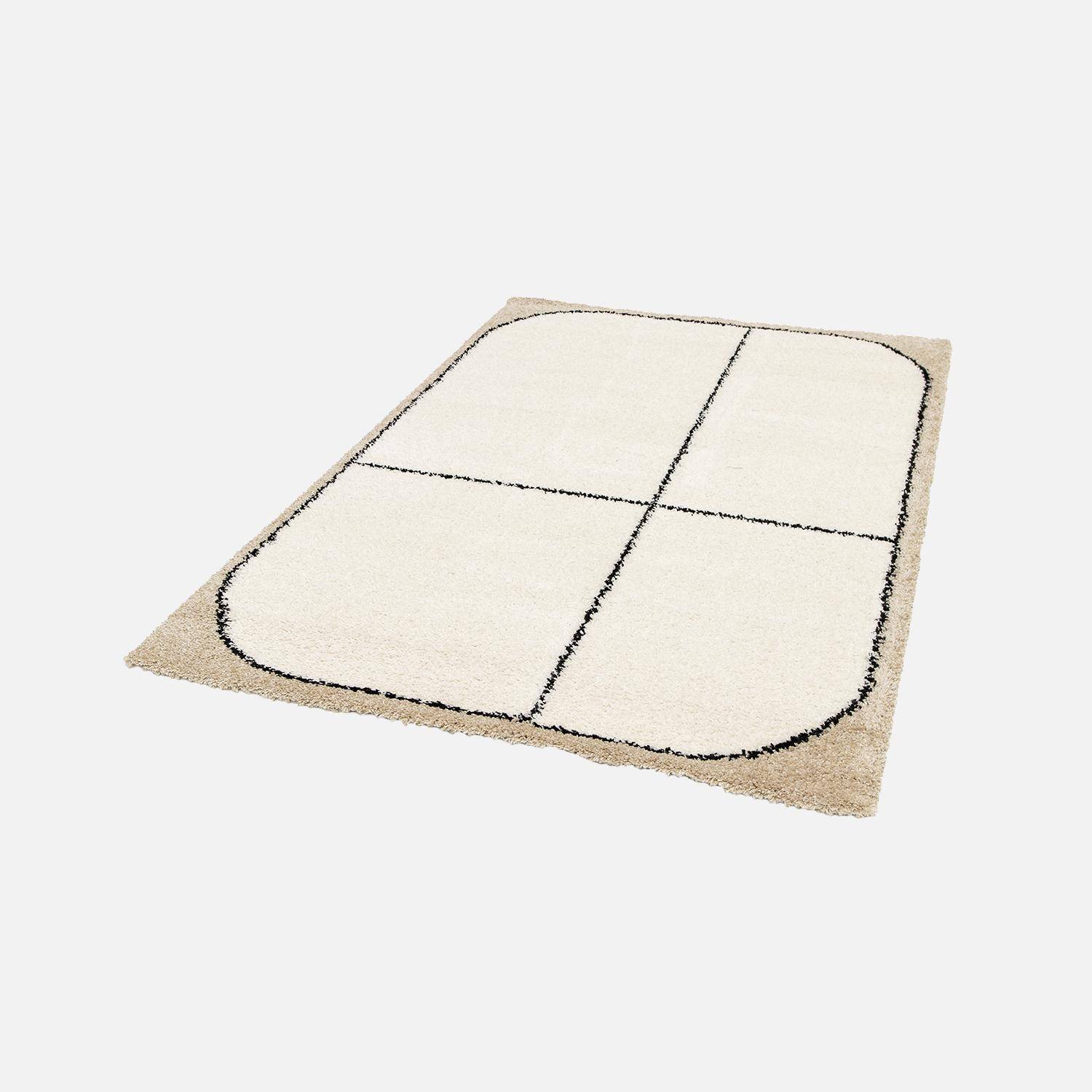 Shaggy interior rug with black pattern, Bridget, 170x120x3 cm Photo2