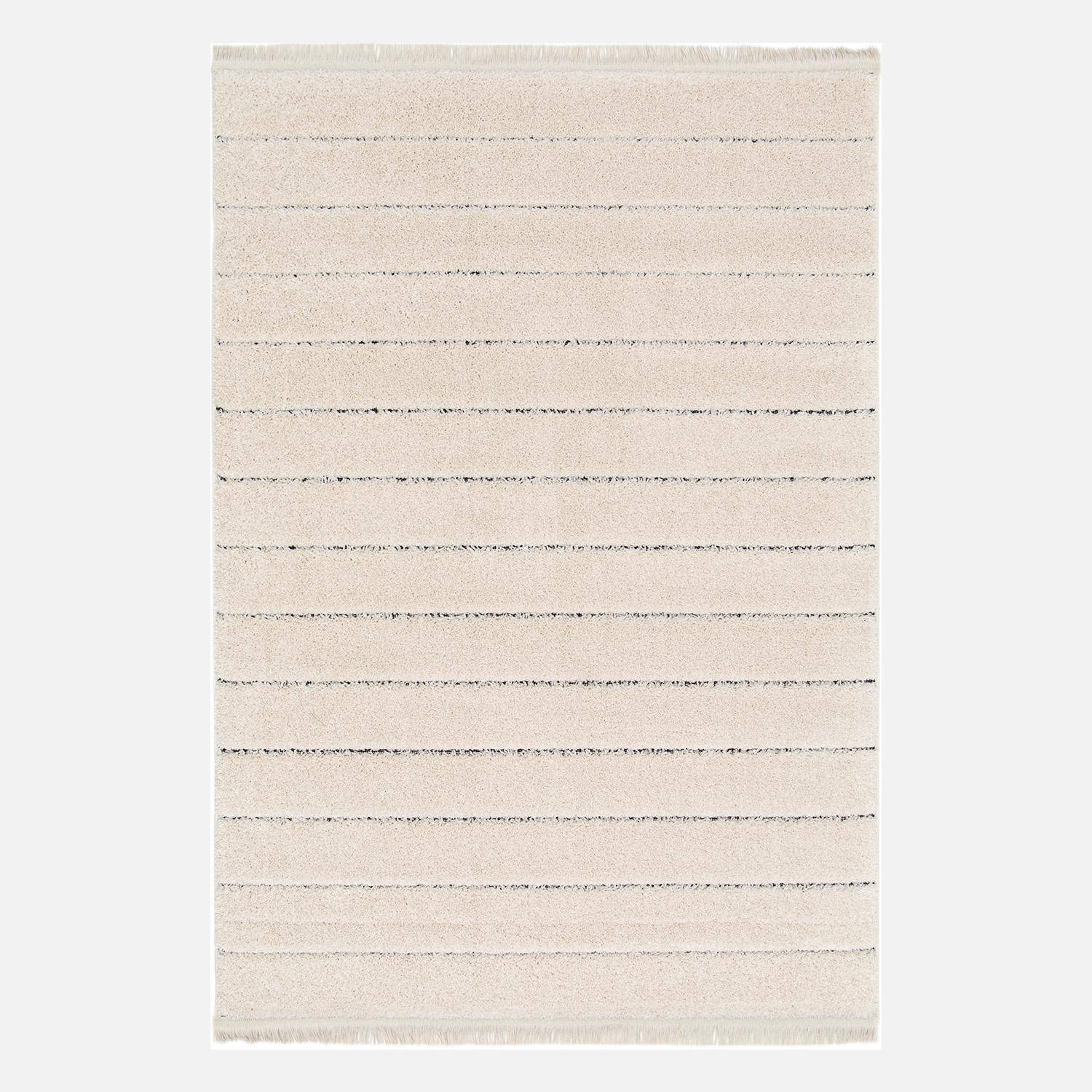 Tapis intérieur motif lignes parallèles, crème, 120 x 170 cm Photo1