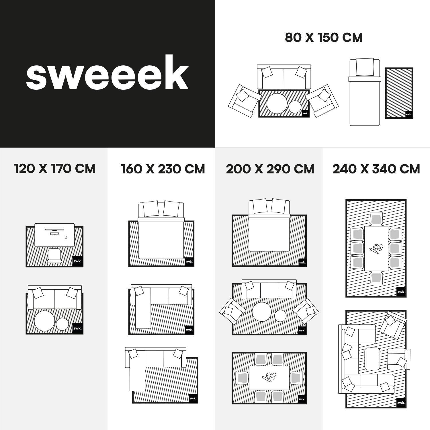 Tappeto shaggy per interni, motivo geometrico, Matthew, 170x120x3 cm,sweeek,Photo5