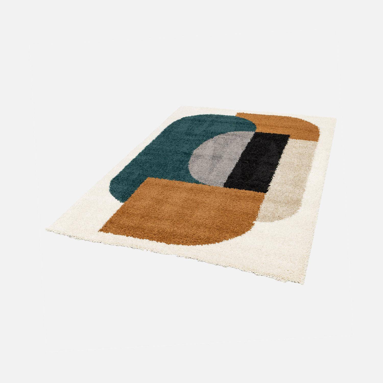 Tappeto shaggy per interni, motivo geometrico, Matthew, 170x120x3 cm,sweeek,Photo2