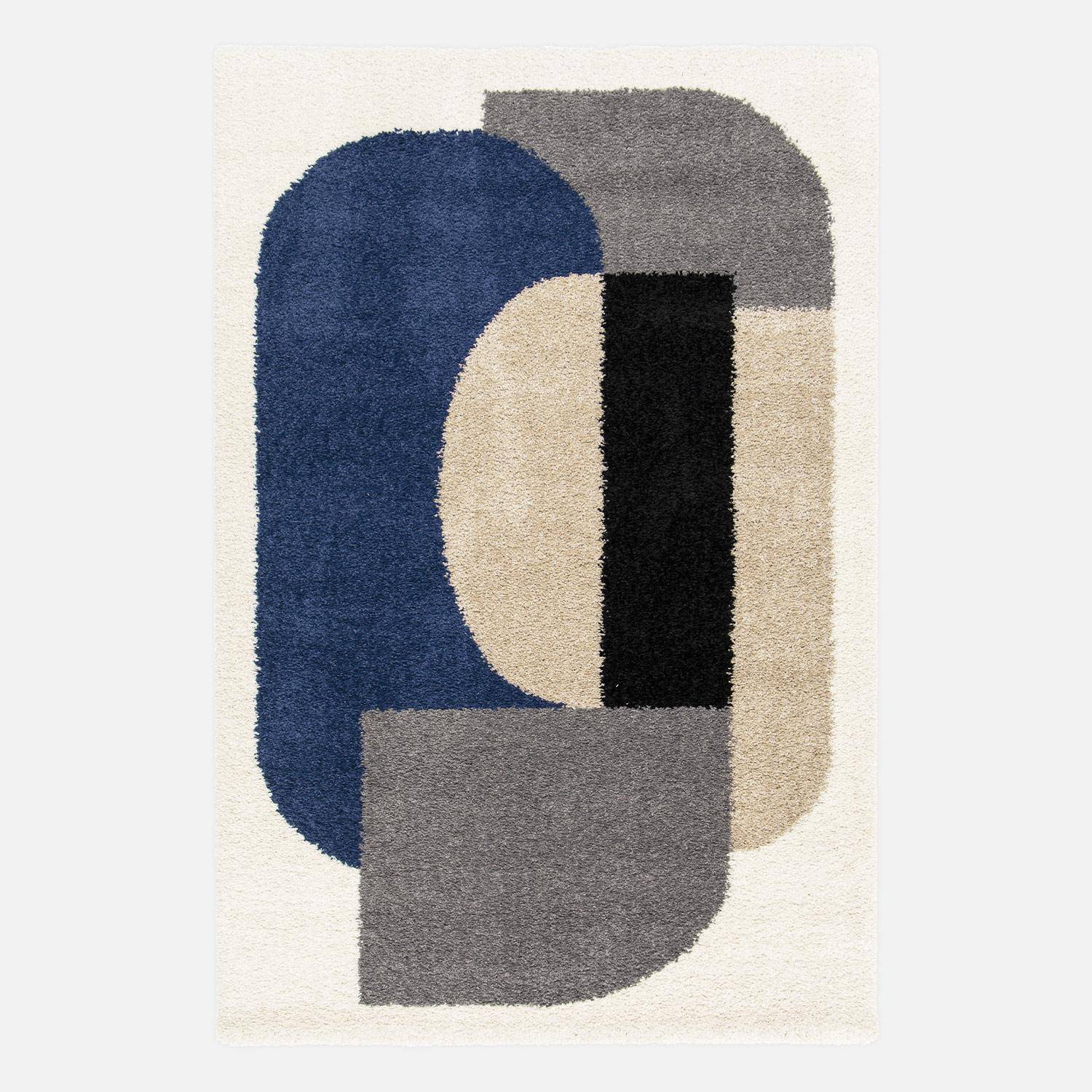 Tapis intérieur shaggy, motifs géométriques, multicolore, 120 x 170cm Photo3