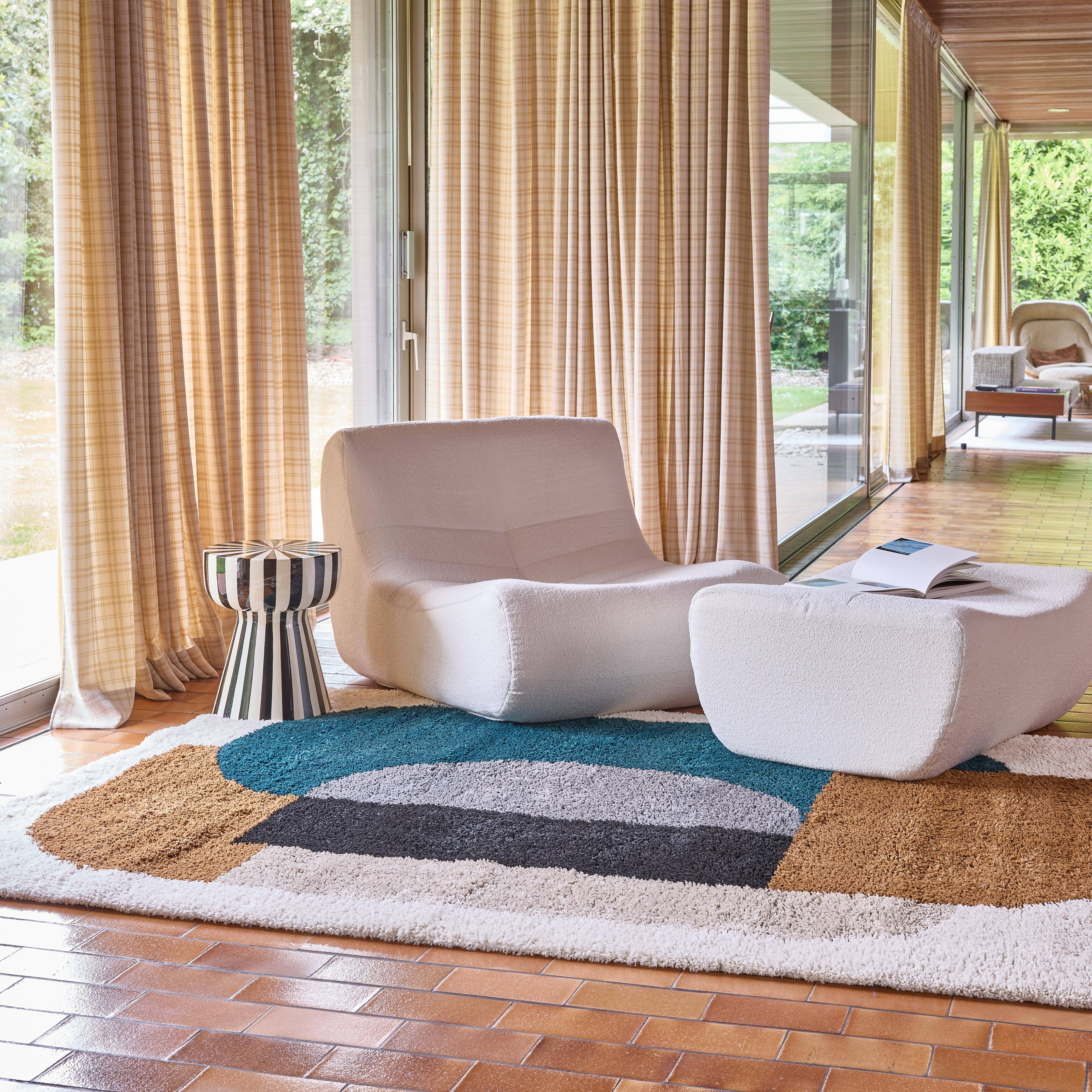 Interior shaggy rug with geometric pattern, Matthew, 230x160x3 cm,sweeek,Photo1