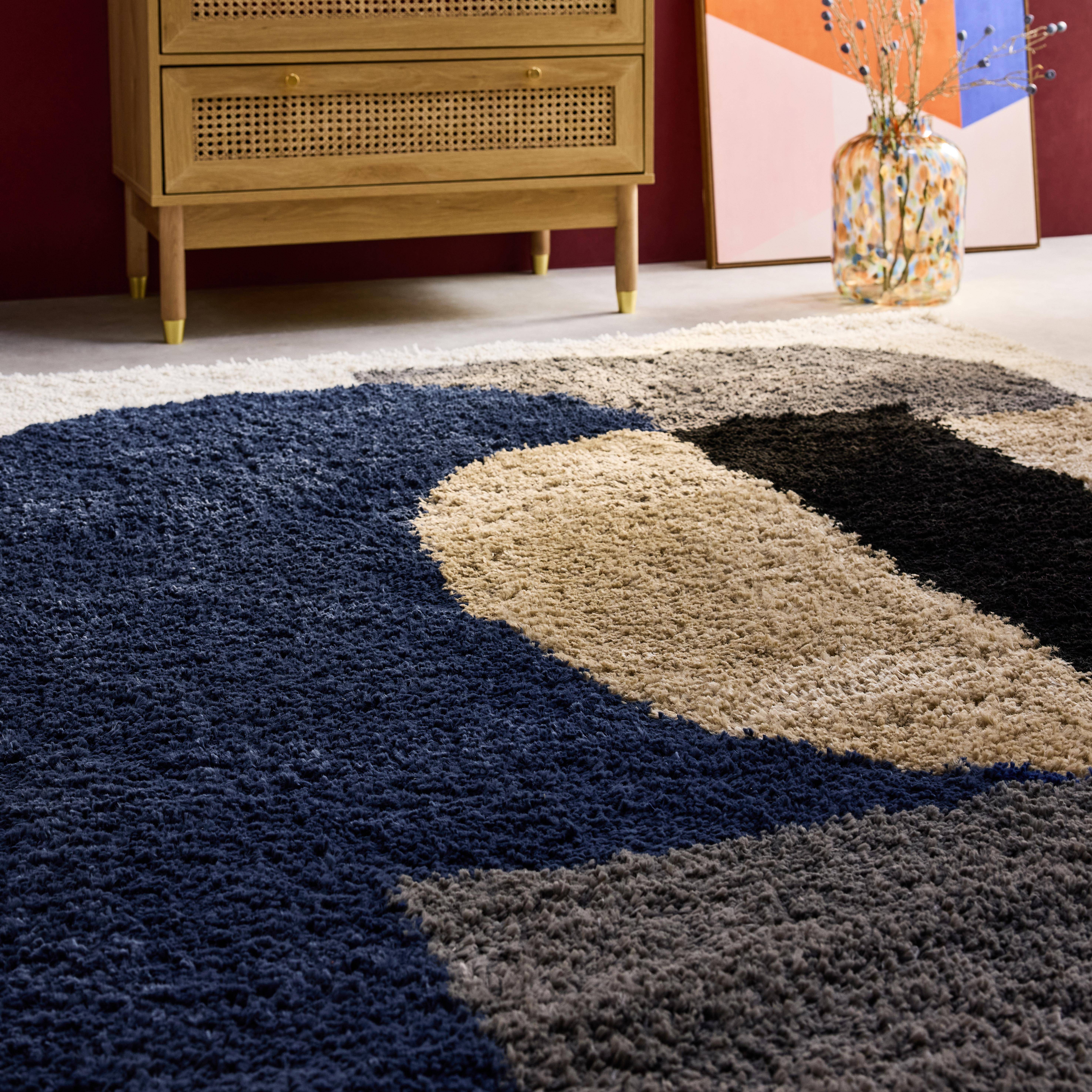 Interior shaggy rug with a geometric pattern, Matthew, 230x130x3 cm Photo2