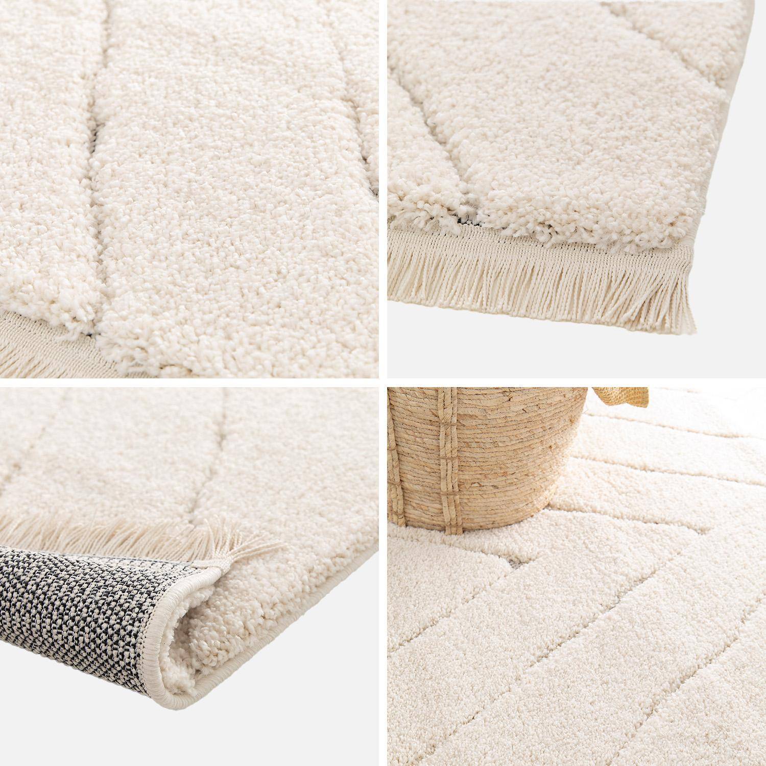 Tapis intérieur tufté avec légers reliefs crème, 200 x 290cm Photo3