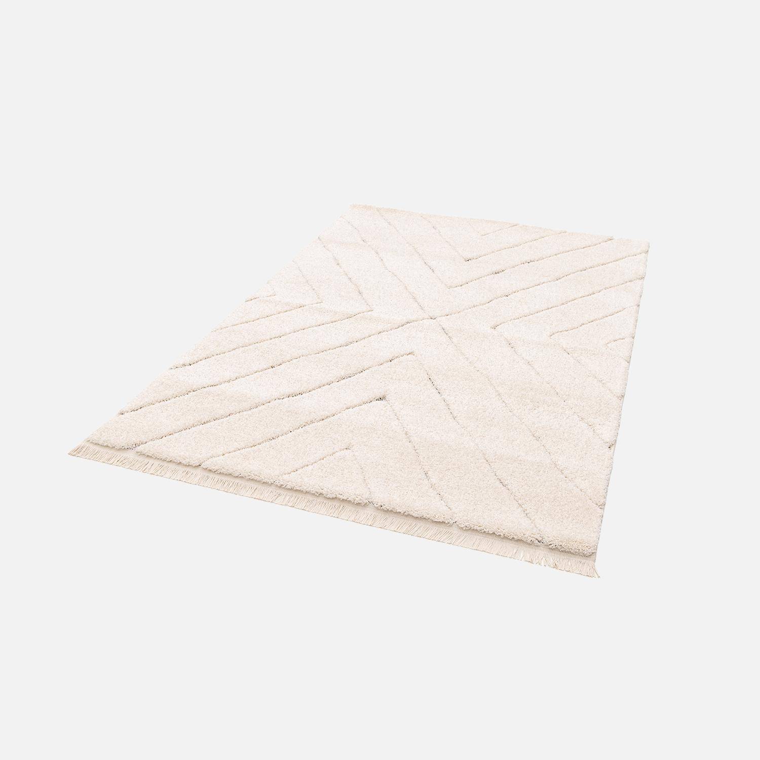 Tapis intérieur tufté avec légers reliefs crème, 200 x 290cm Photo2