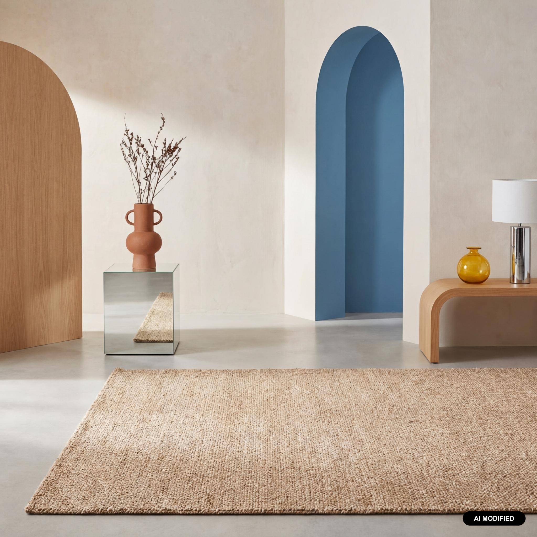 Tapis intérieur bouclette caramel effet chiné 120x170cm Photo1