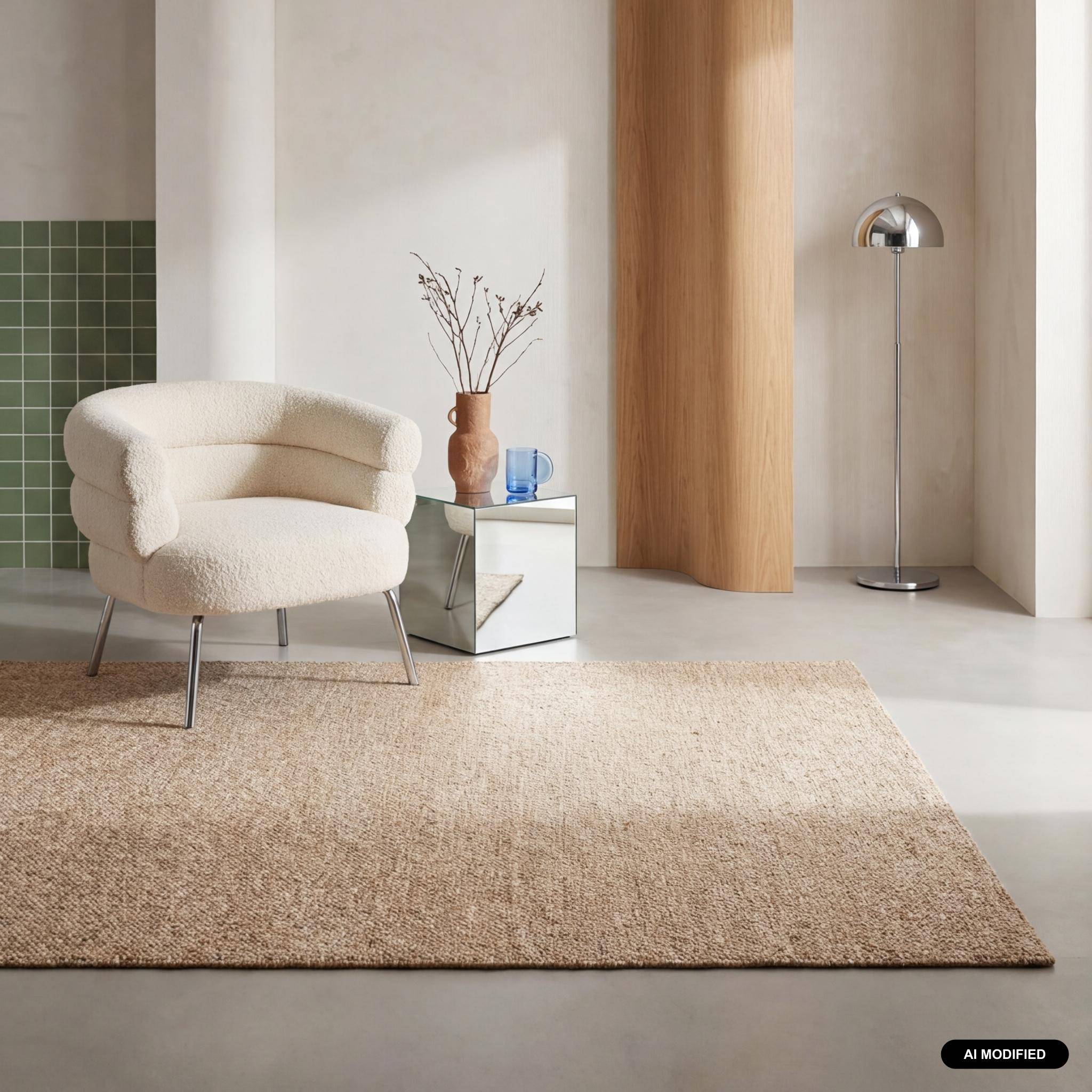 Tapis intérieur bouclette caramel effet chiné 160x230cm Photo1