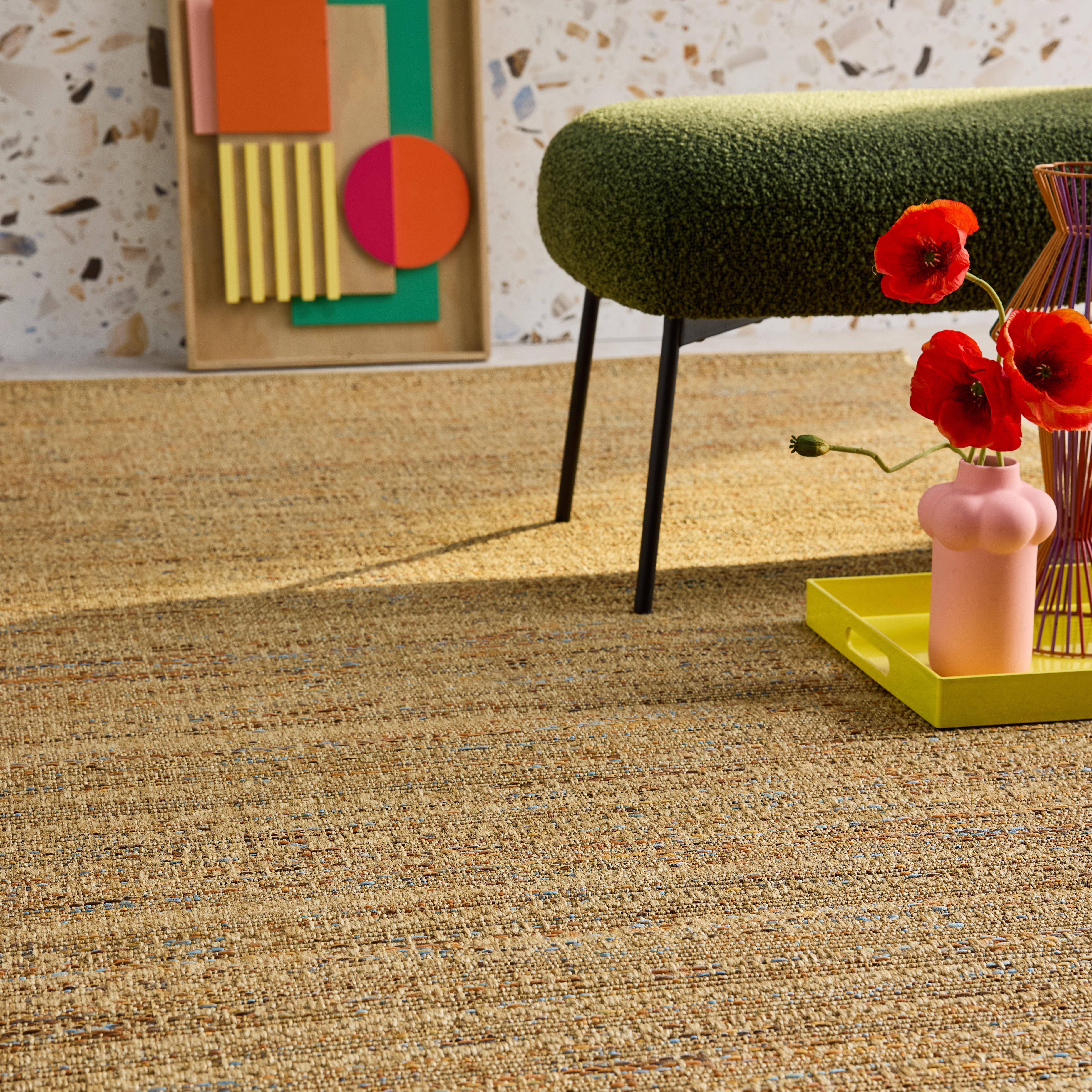 Light jute-effect interior/exterior carpet with coloured accents, Emily, 230x160x1 cm Photo2