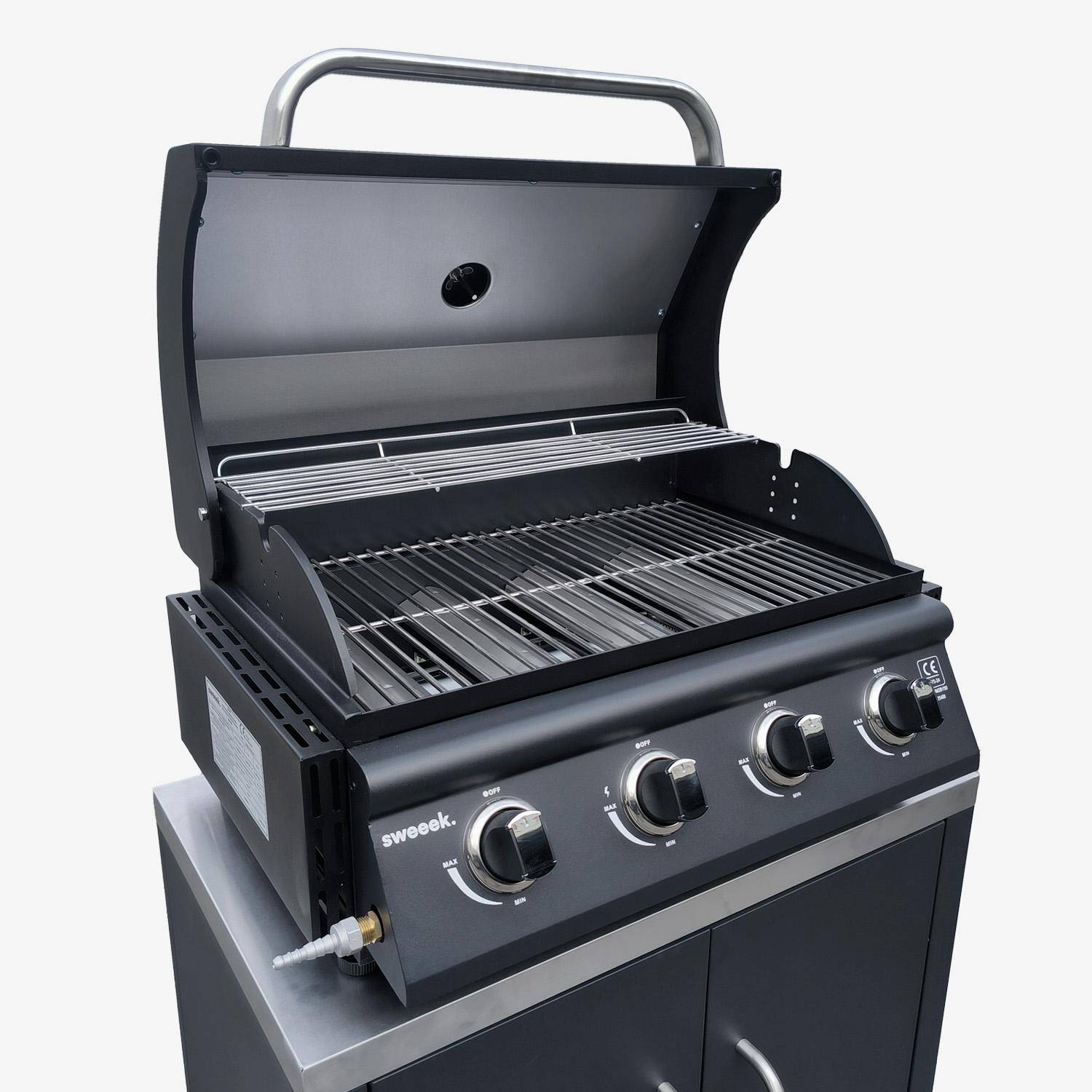 Barbecue a gas con 4 bruciatori da appoggiare con raccoglitore di grasso Photo2