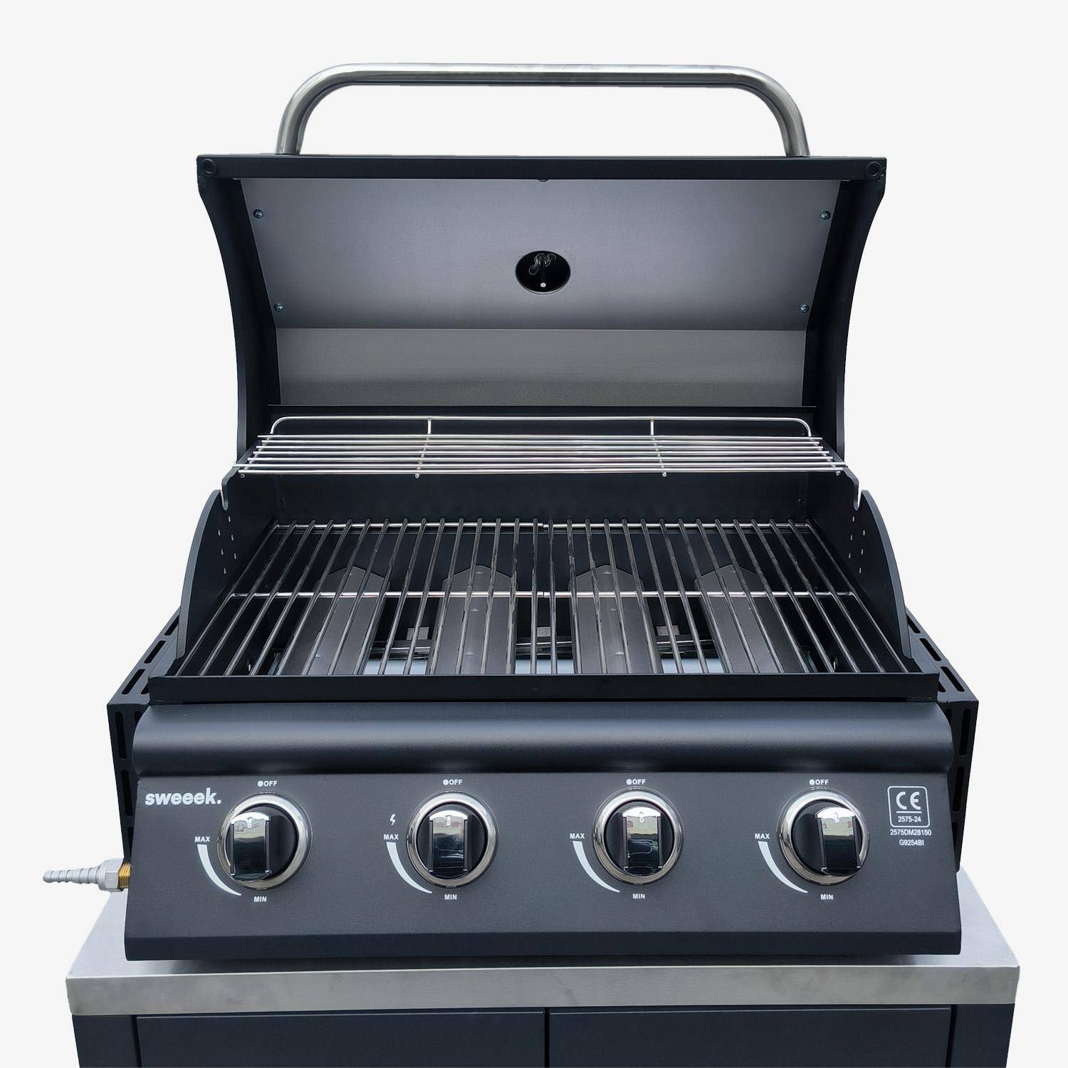 Barbecue a gas con 4 bruciatori da appoggiare con raccoglitore di grasso Photo4