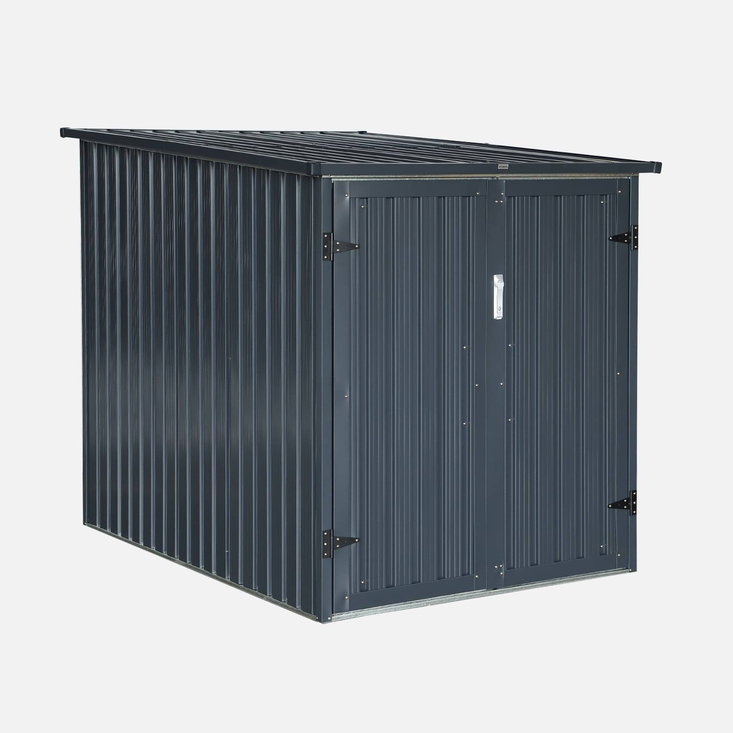 Refugio para bicicletas de acero galvanizado con kit de anclaje - 2 bicicletas, Gris