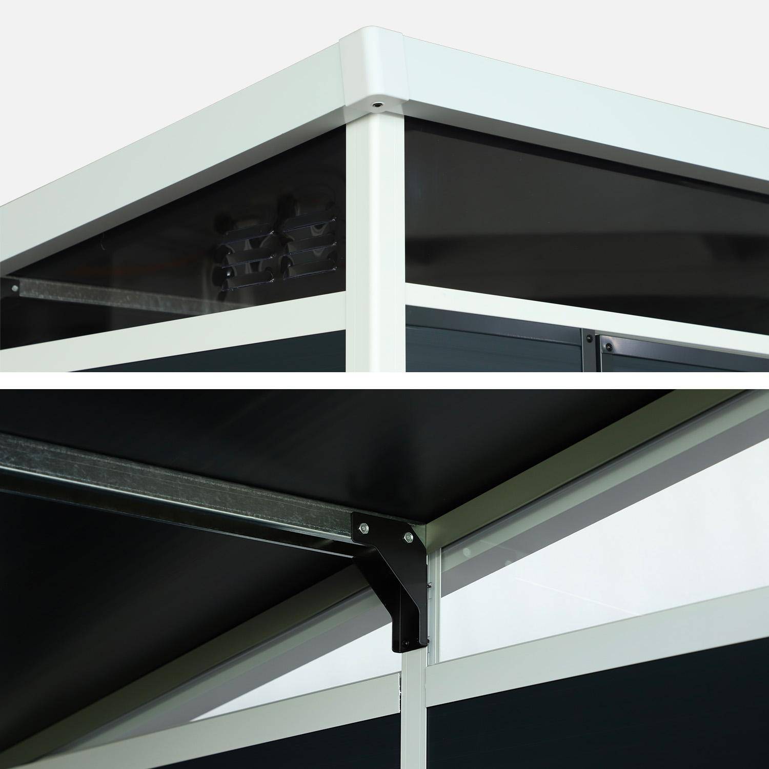 Abri de jardin plastique 4,55 m², anthracite, avec toiture monopente skylight, fenêtre et grande porte d'entrée, 238 x 190 x 215 cm,sweeek,Photo5