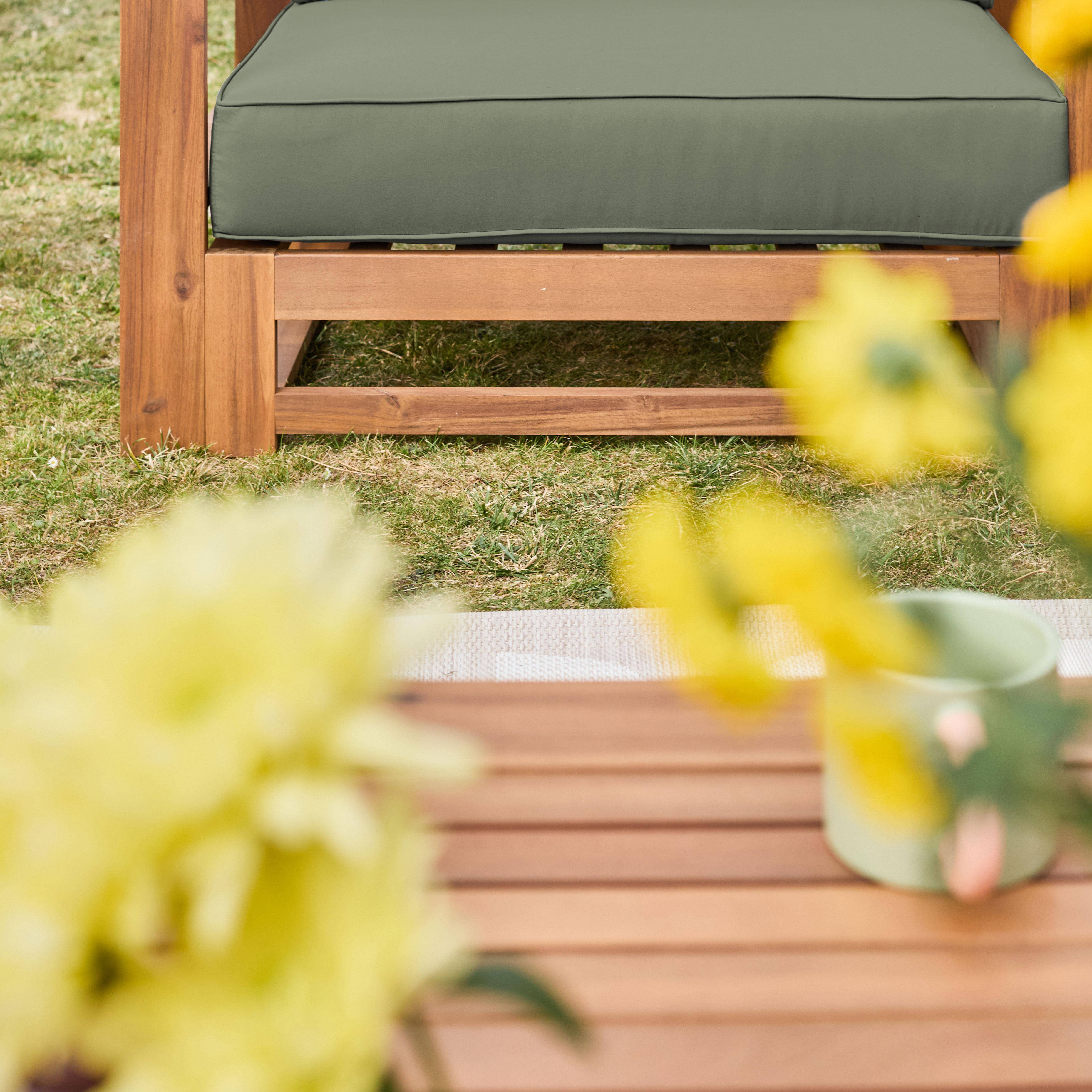 Holzgartenmöbel 5-Sitzer - khaki, Sofa, Sessel und Couchtisch aus Akazienholz, 6 modulare Elemente, 273 x 75 x 72,5 cm Mendoza  Photo5