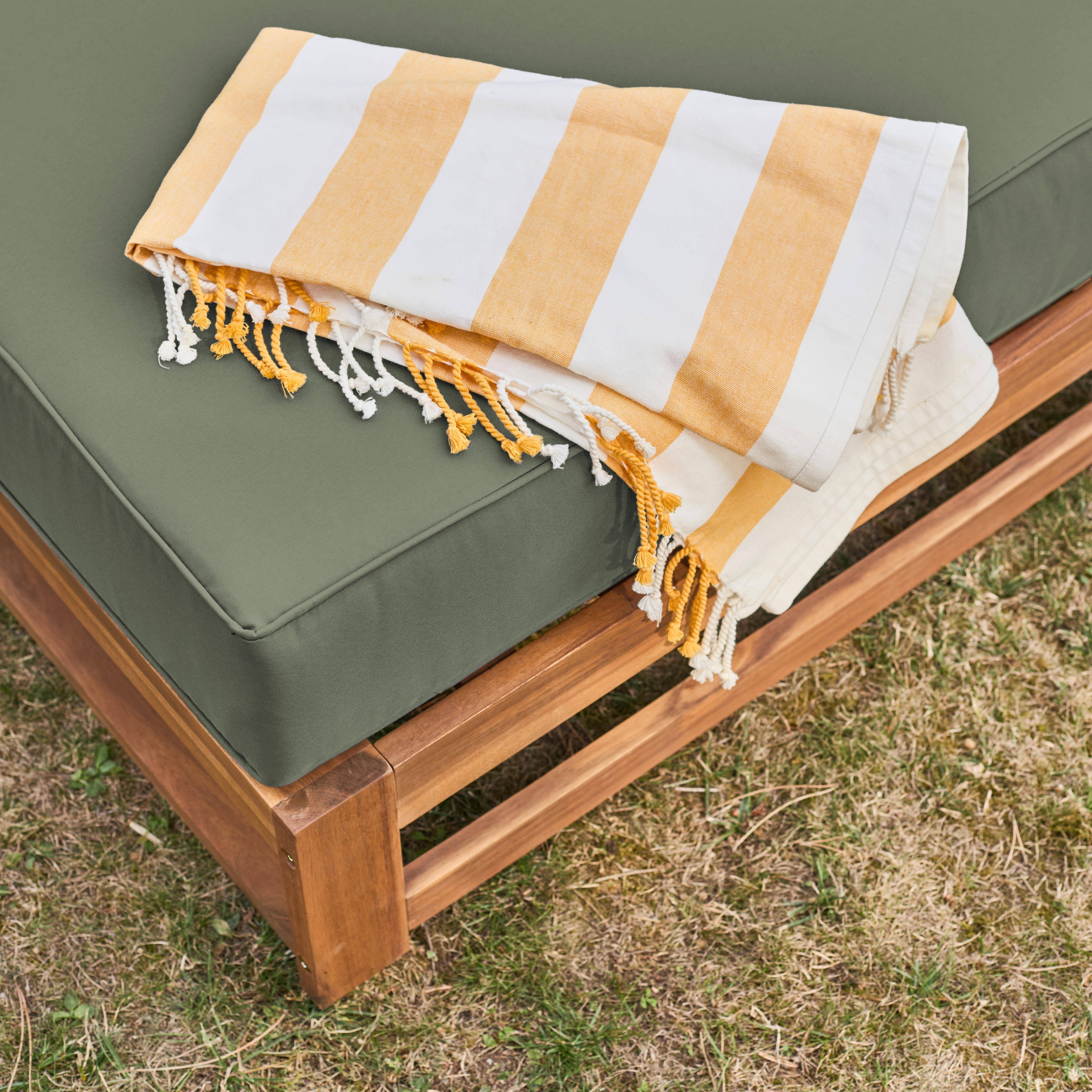 Holzgartenmöbel 5-Sitzer - khaki, Sofa, Sessel und Couchtisch aus Akazienholz, 6 modulare Elemente, 273 x 75 x 72,5 cm Mendoza  Photo9